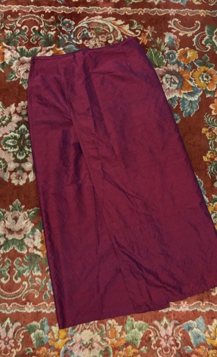 agnes b. ARCHIVAL Agnès b. Silk Wrap Midi Skirt - Red Embroidery RARE Size 28" / US 6 / IT 42 - 5 Thumbnail