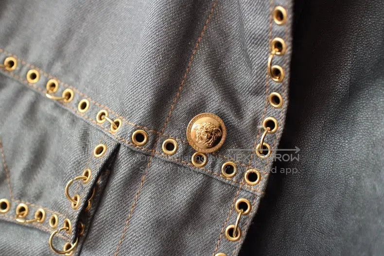 Versace Versace Denim leather vest jacket Size US S / EU 44-46 / 1 - 2 Thumbnail