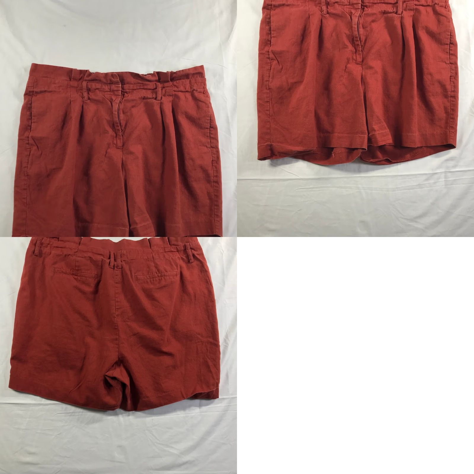 Boden Boden Linen Cotton Paperbag Waist Shorts Terracotta Red US 16 UK 20 6" Inseam Size 27" / US 4 / IT 40 - 8 Thumbnail