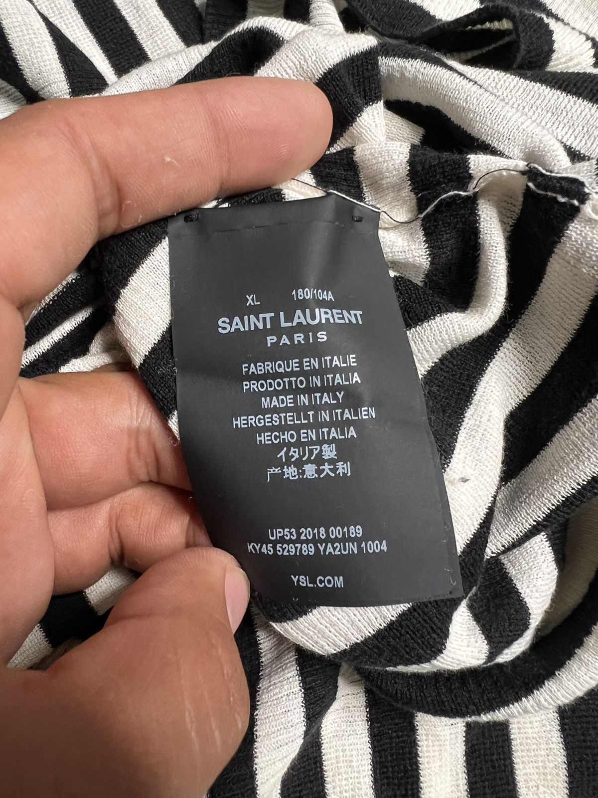 Saint Laurent Paris Saint Laurent 2019 Striped Turtle Neck Jumper Size US XL / EU 56 / 4 - 8 Thumbnail