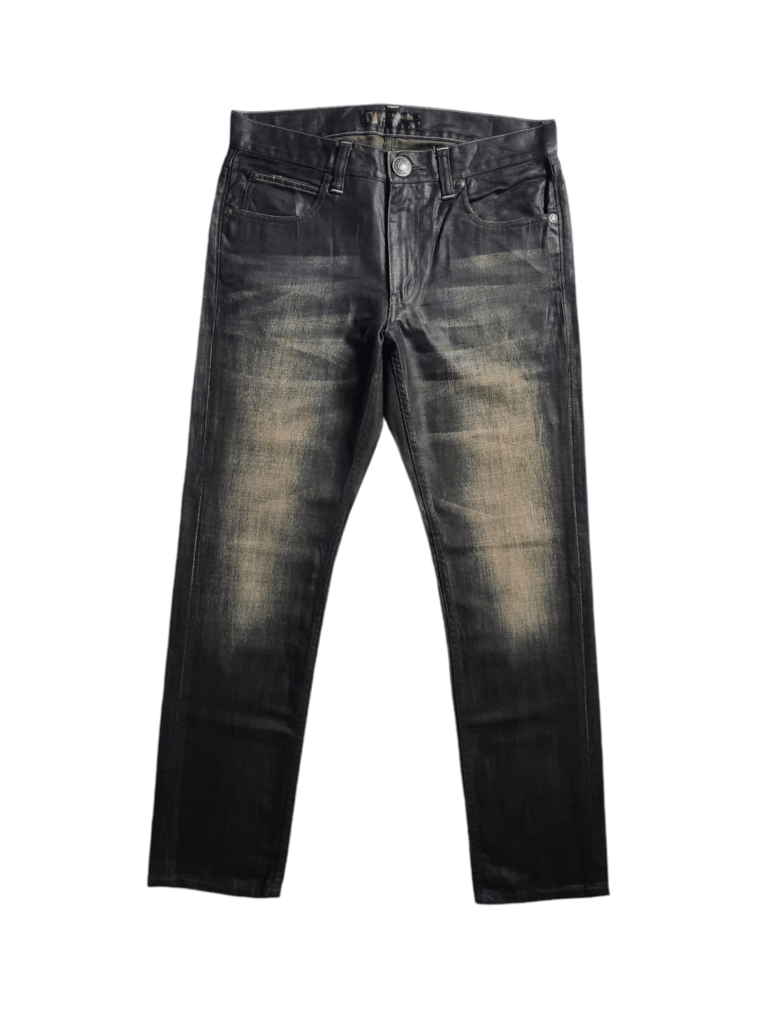 PPFM 🔱 Back number black label stonewash coated denim jeans Size US 32 / EU 48 - 1 Thumbnail