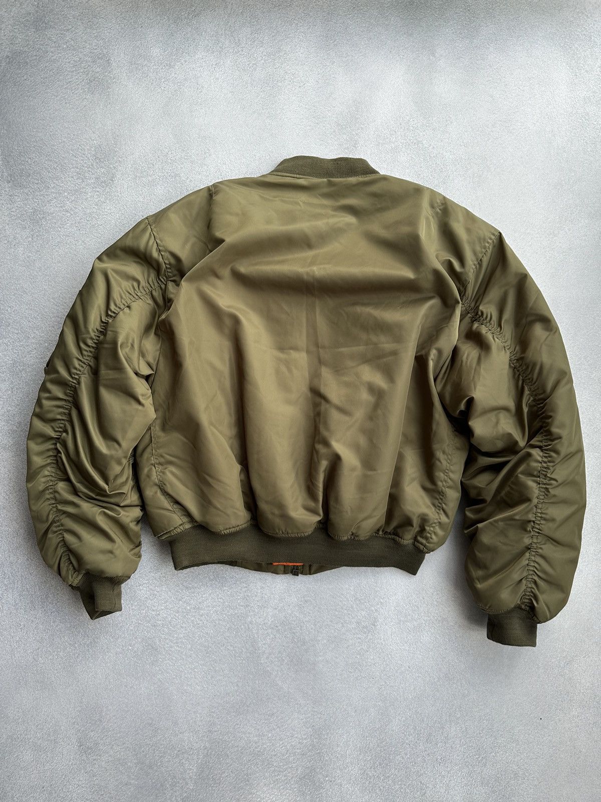 Vintage Vintage MA-1 Nylon Khaki Bomber Jacket Size US XL / EU 56 / 4 - 8 Thumbnail