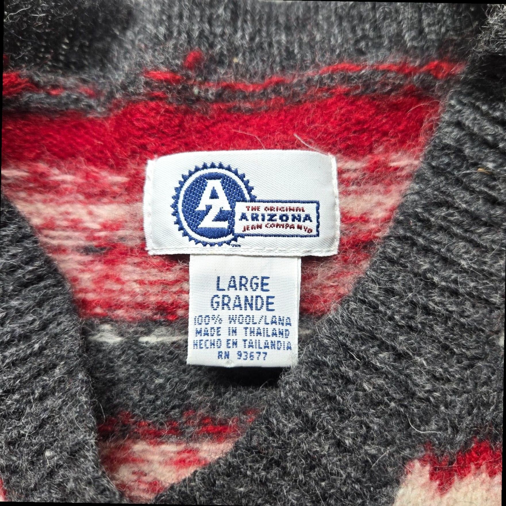 Vintage Arizona Jean Company 100% Wool Gray Pullover Women's Large Sweater Size L / US 10 / IT 46 - 3 Thumbnail