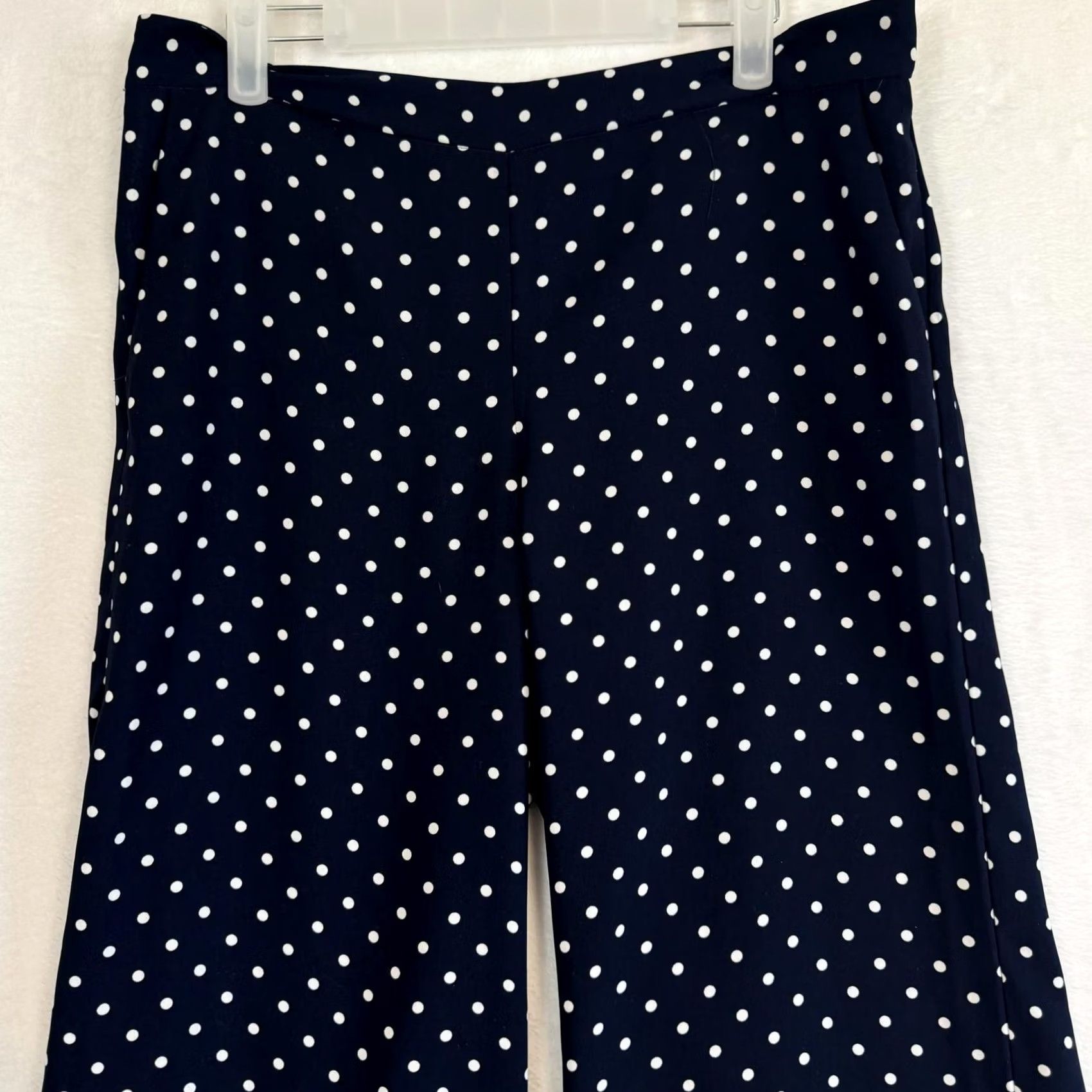 Banana Republic Banana Republic Pants Wide Leg Navy Blue White Dots M W 192 Polyester Cotton Dress Pants Modern Preppy Womens Regular Wide-Leg Size 32" / US 10 / IT 46 - 3 Thumbnail