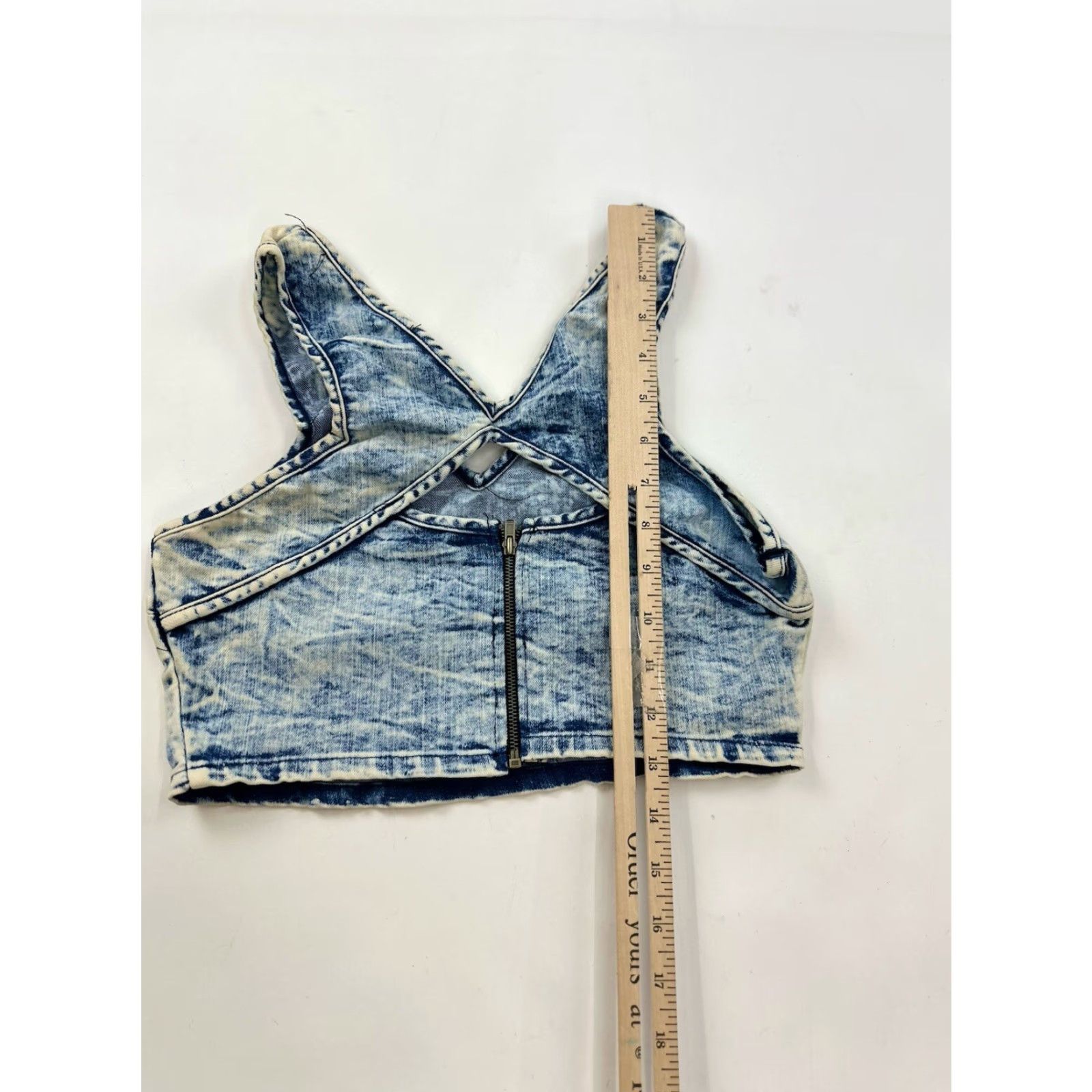 Vintage MilkyWay Crop Top Women’s S Blue Acid Wash USA Tank Sleeveless Cropped Shirt Womens Size S / US 4 / IT 40 - 5 Thumbnail