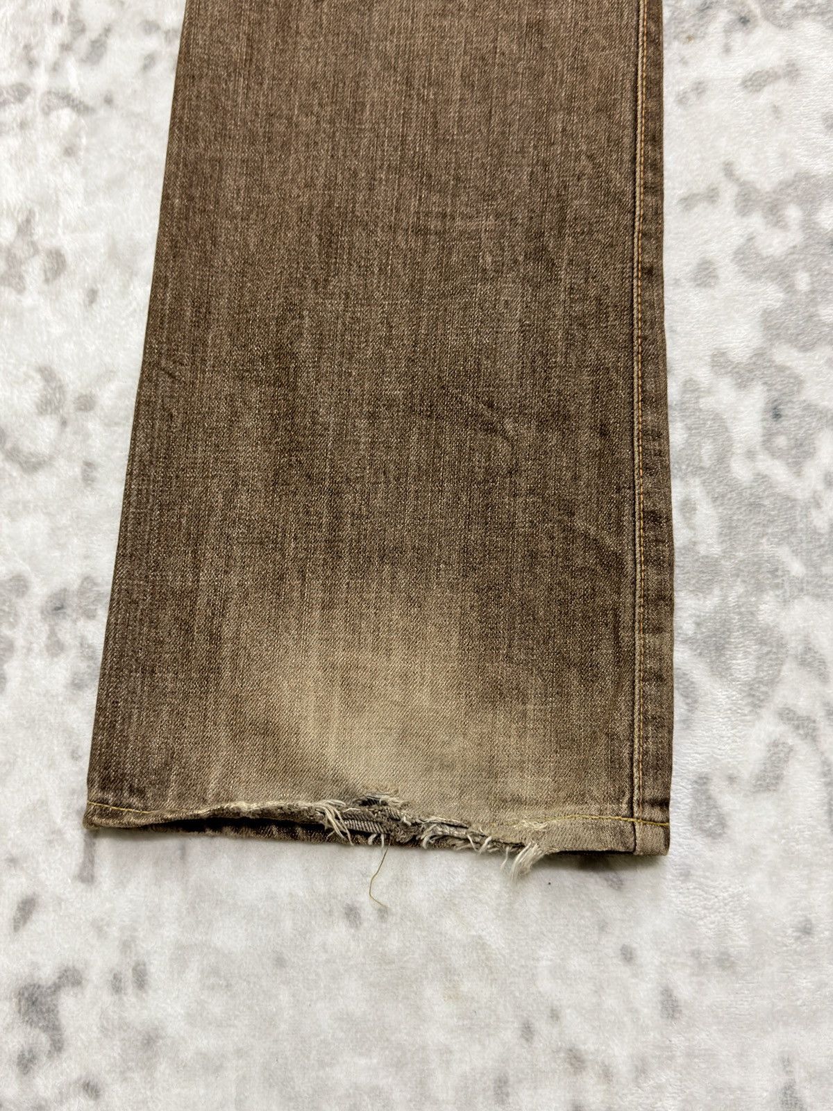 Edwin Vintage Edwin XV Brown Distressed Bootcut Flare Denim Jeans Size US 35 - 15 Thumbnail