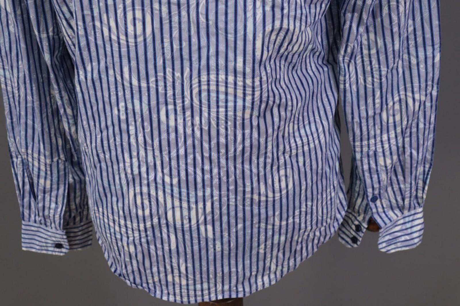 Desigual Desigual Regular Blue Striped Jasquard Down Shirt Size L Size US L / EU 52-54 / 3 - 9 Thumbnail