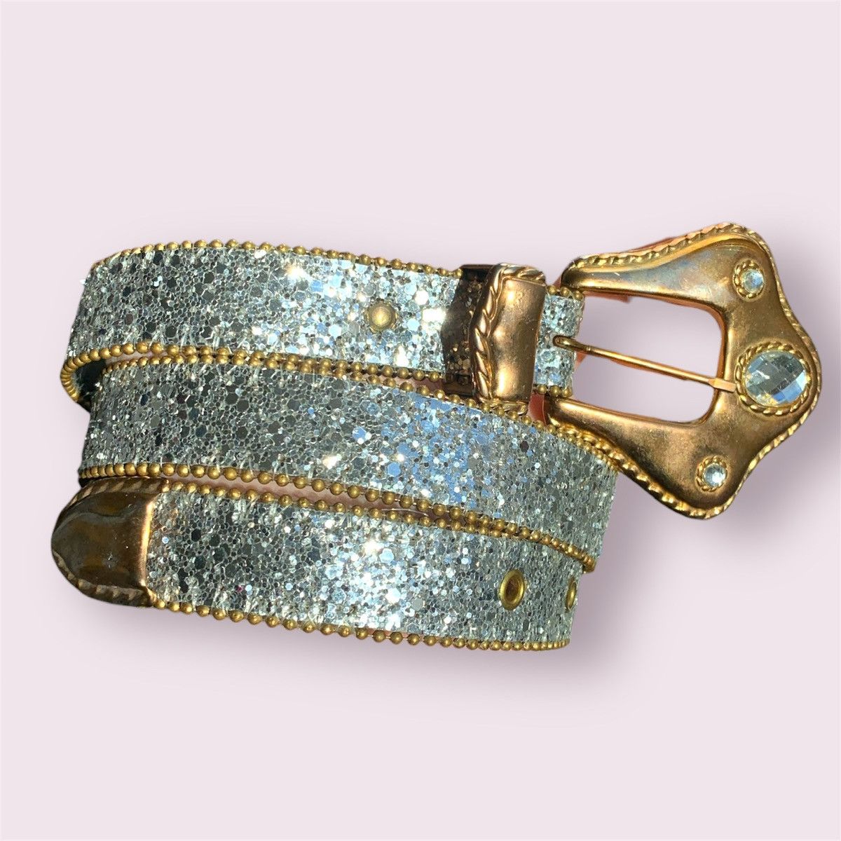 Vintage Sparkly Silver Western Belt Size ONE SIZE - 1 Thumbnail