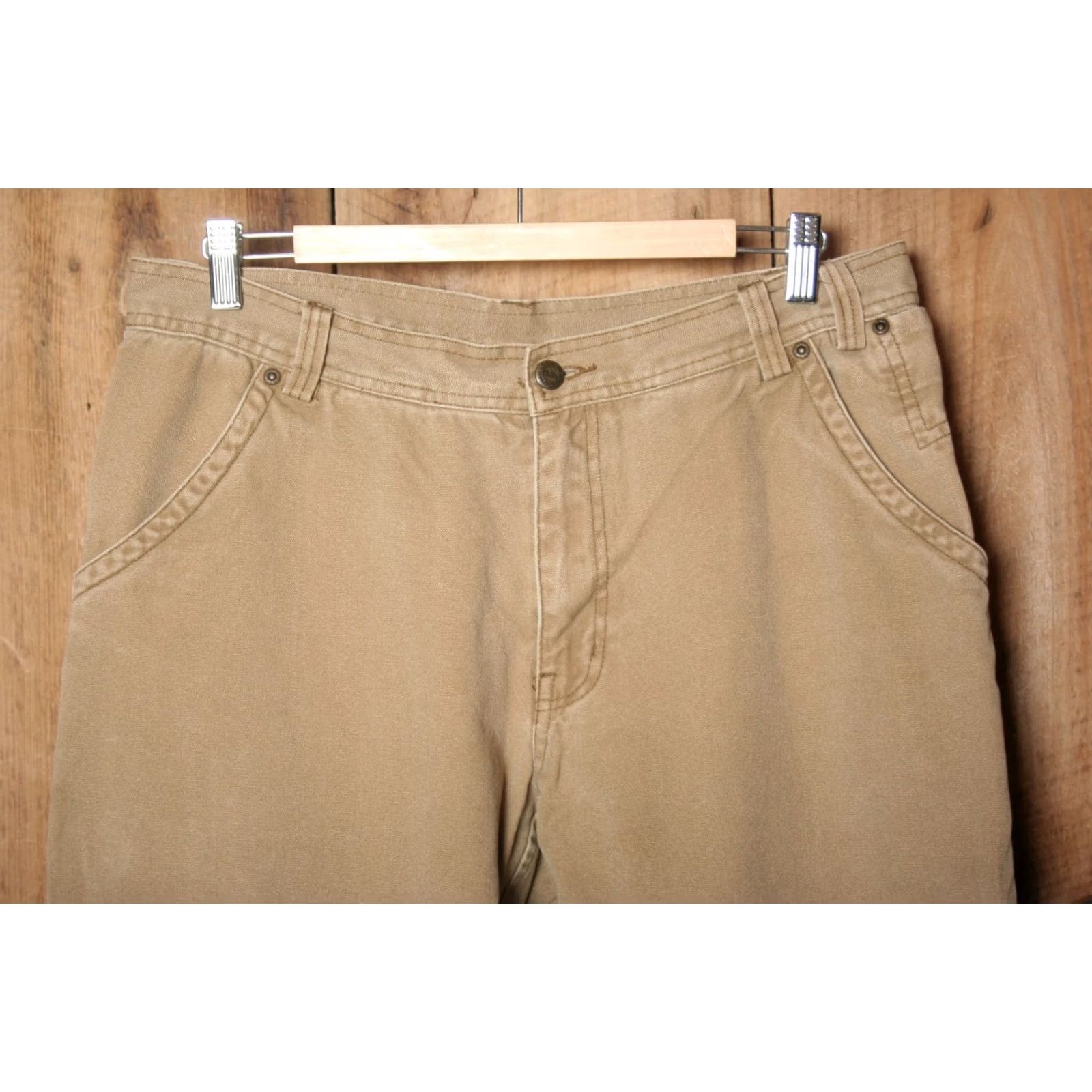 KAVU KAVU Tan Canvas Outdoor Chore Pants Mens Size 36 Regular Front Flat Inseam 30.5" Cotton Tan Chore Pants Mens Size US 33 - 2 Thumbnail