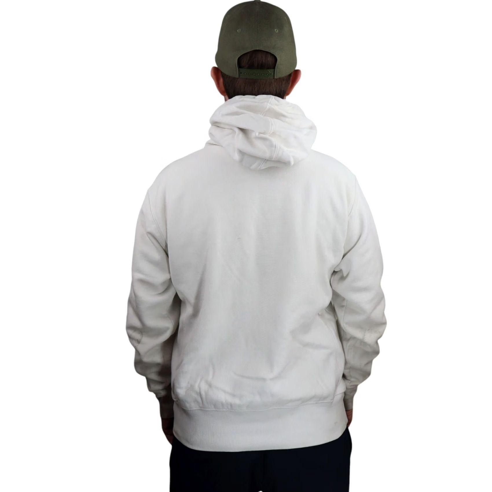 Champion VINTAGE Champion Reverse Weave Distressed Hoodie Sweatshirt Mens Medium White Pullover Size US M / EU 48-50 / 2 - 3 Thumbnail