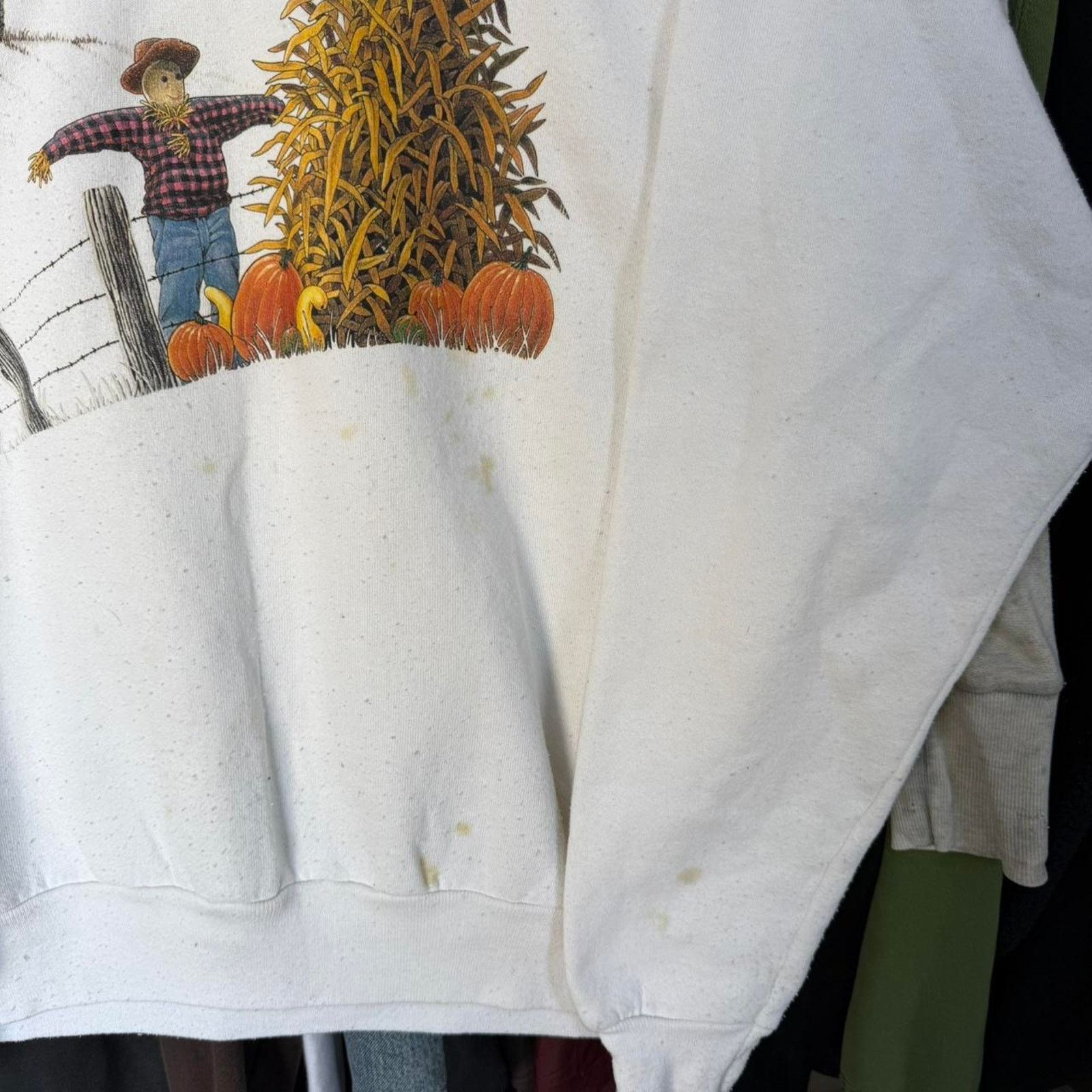 Other Vintage 90s Farm Autumn Fall Sweatshirt White Size US XL / EU 56 / 4 - 5 Thumbnail