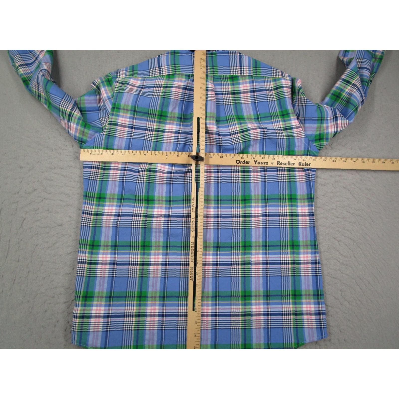 Ralph Lauren Ralph Lauren Shirt Mens M Blue Plaid Classic Fit Button-Down Long Sleeve Embroidered Polo Pony Cuff Hem Vintage? No Tag? (omit) Size US M / EU 48-50 / 2 - 5 Thumbnail