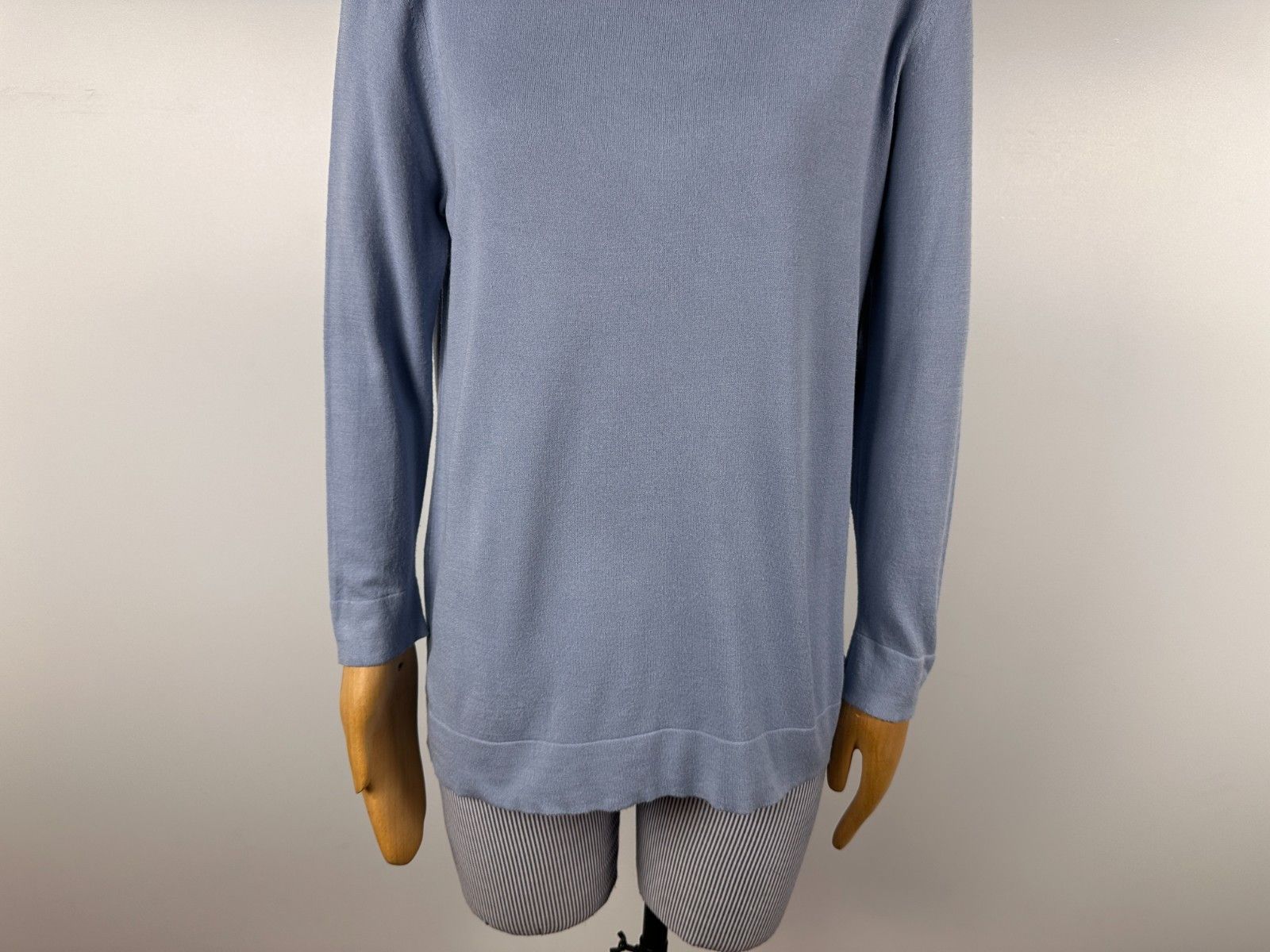 Max Mara Max Mara Crew Neck Sweater Cotton Silk Pullover Blue Size M Size M / US 6-8 / IT 42-44 - 3 Thumbnail