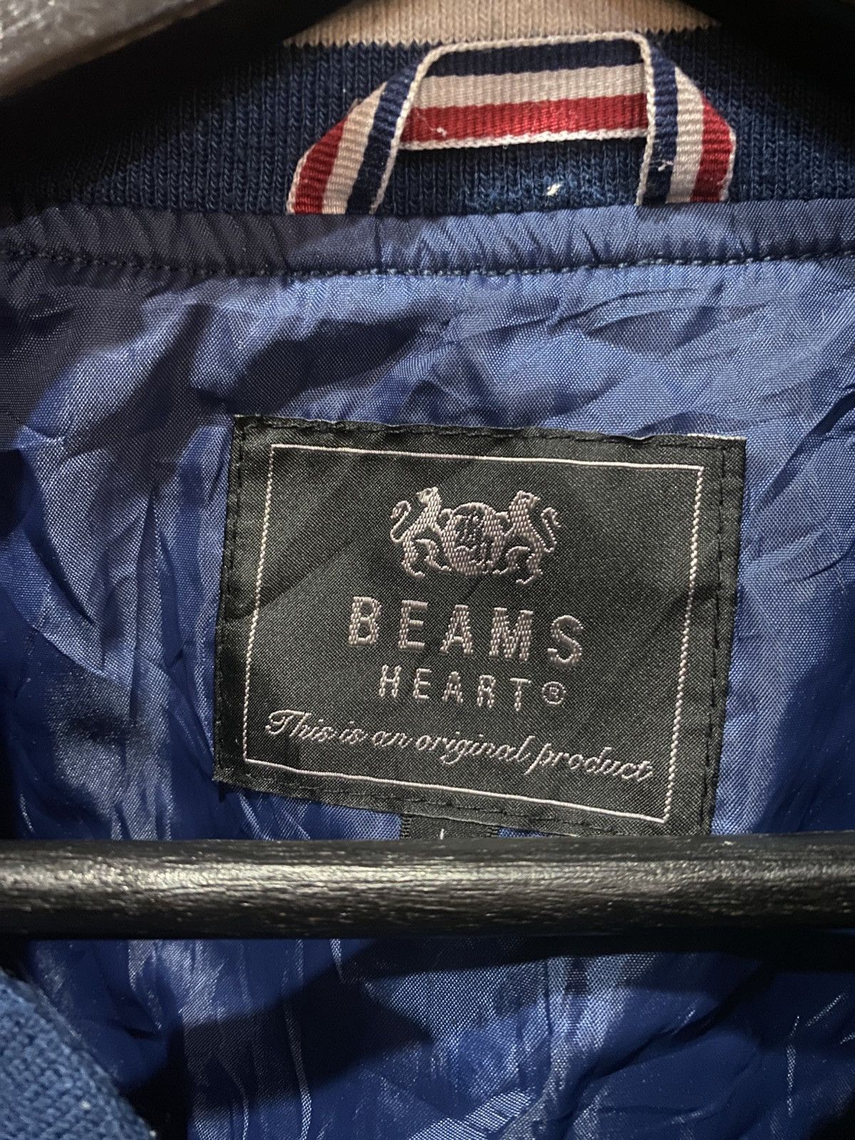 Beams Plus Vintage BEAMS HEART Varsity Jacket – Blue & White Baseball Size US M / EU 48-50 / 2 - 5 Thumbnail