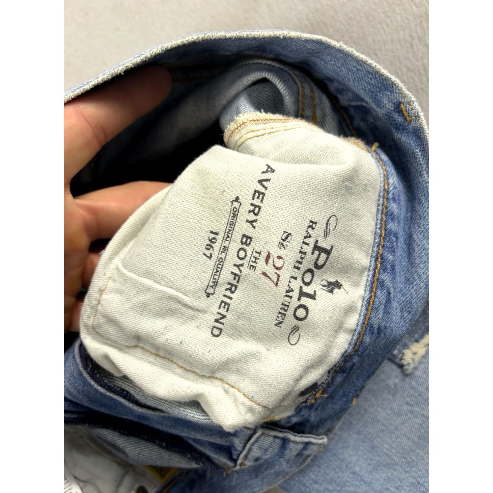 Polo Ralph Lauren Polo Ralph Lauren Jeans Women’s 27 Blue Denim Patchwork Avery Boyfriend Regular Inseam 26 Women Mens Size 27" / US 4 / IT 40 - 5 Thumbnail