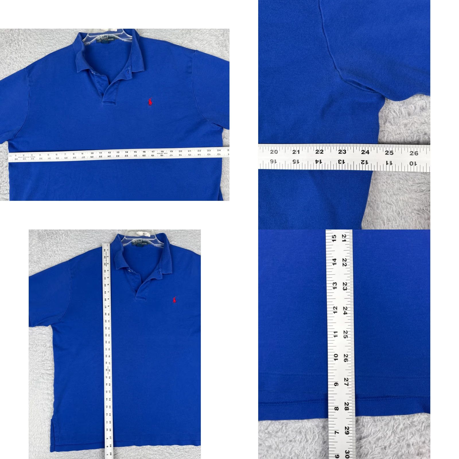 Ralph Lauren VINTAGE Ralph Lauren Polo Shirt Men XL Blue 100% Cotton Short Sleeve Polo Shirt Regular Fit Embroidered Logo Button Collar Size US XL / EU 56 / 4 - 8 Thumbnail