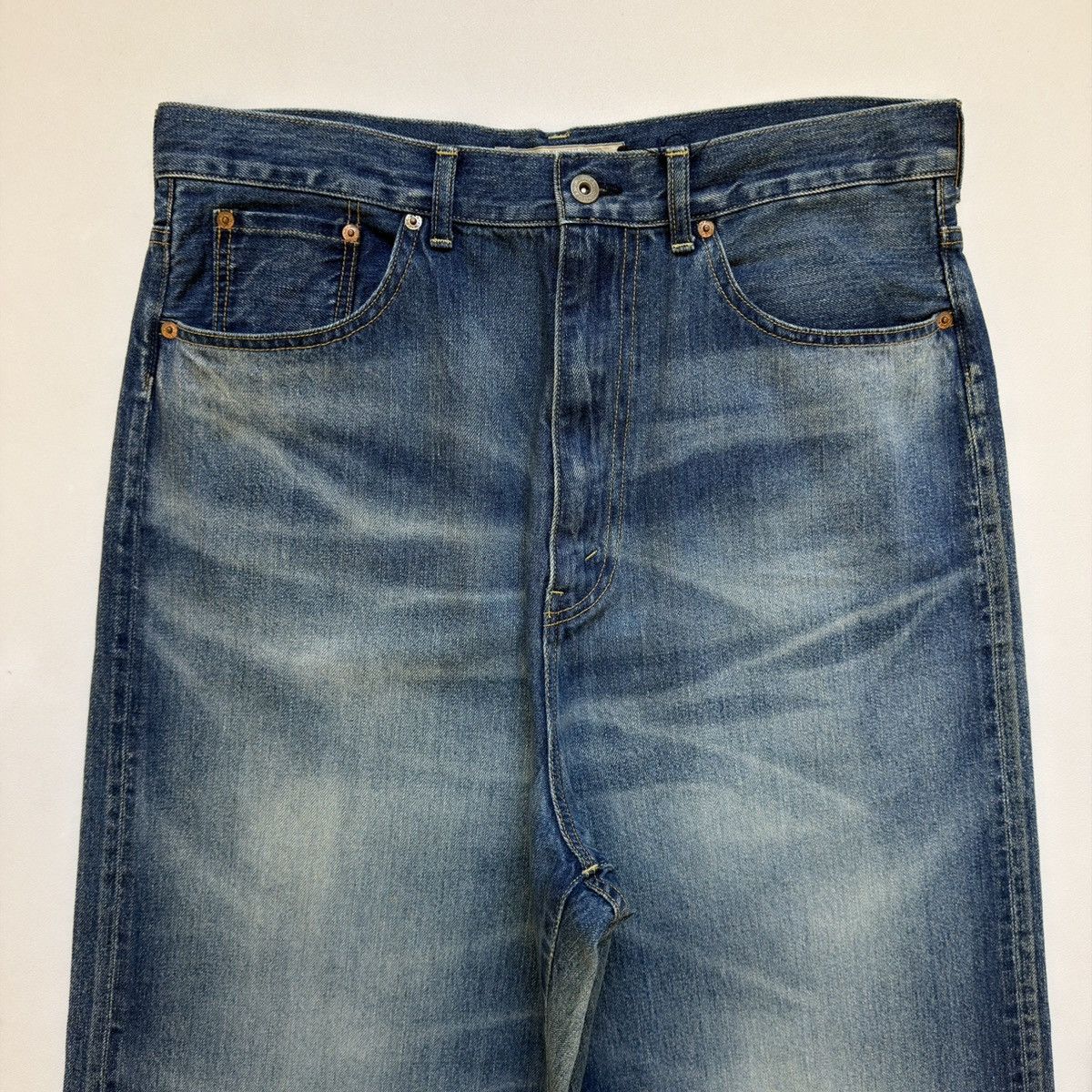 Comme des Garcons S/S 23 Wide Leg Washed Blue Denim Jeans Size US 34 / EU 50 - 4 Thumbnail