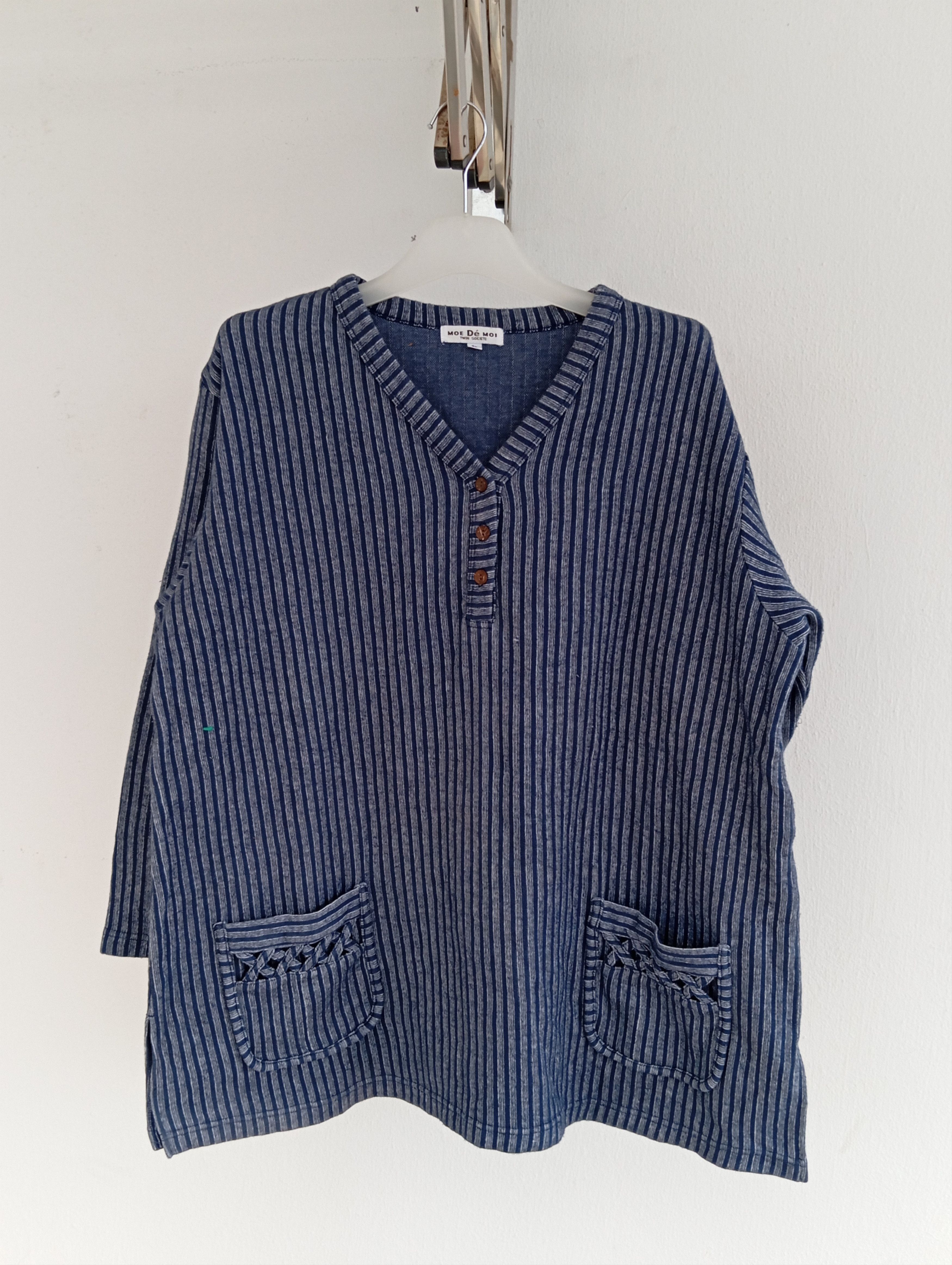 Japanese Brand Mo de Moi outerwear beautiful stripes. Size US L / EU 52-54 / 3 - 1 Thumbnail