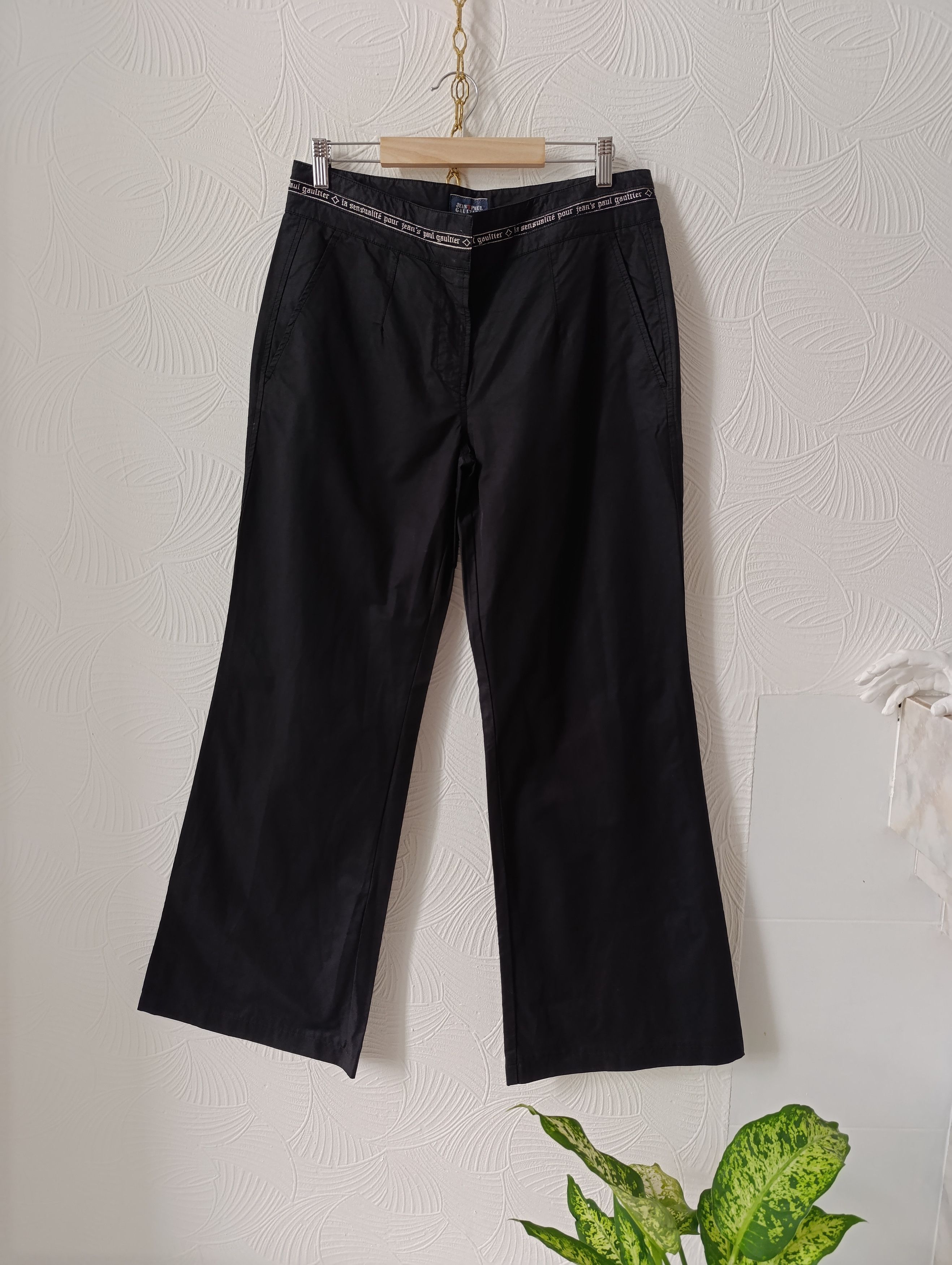 Jean Paul Gaultier JEAN'S PAUL GAULTIER WAIST LOGO TAPING DYED FLARED PANTS Size 30" / US 8 / IT 44 - 1 Thumbnail