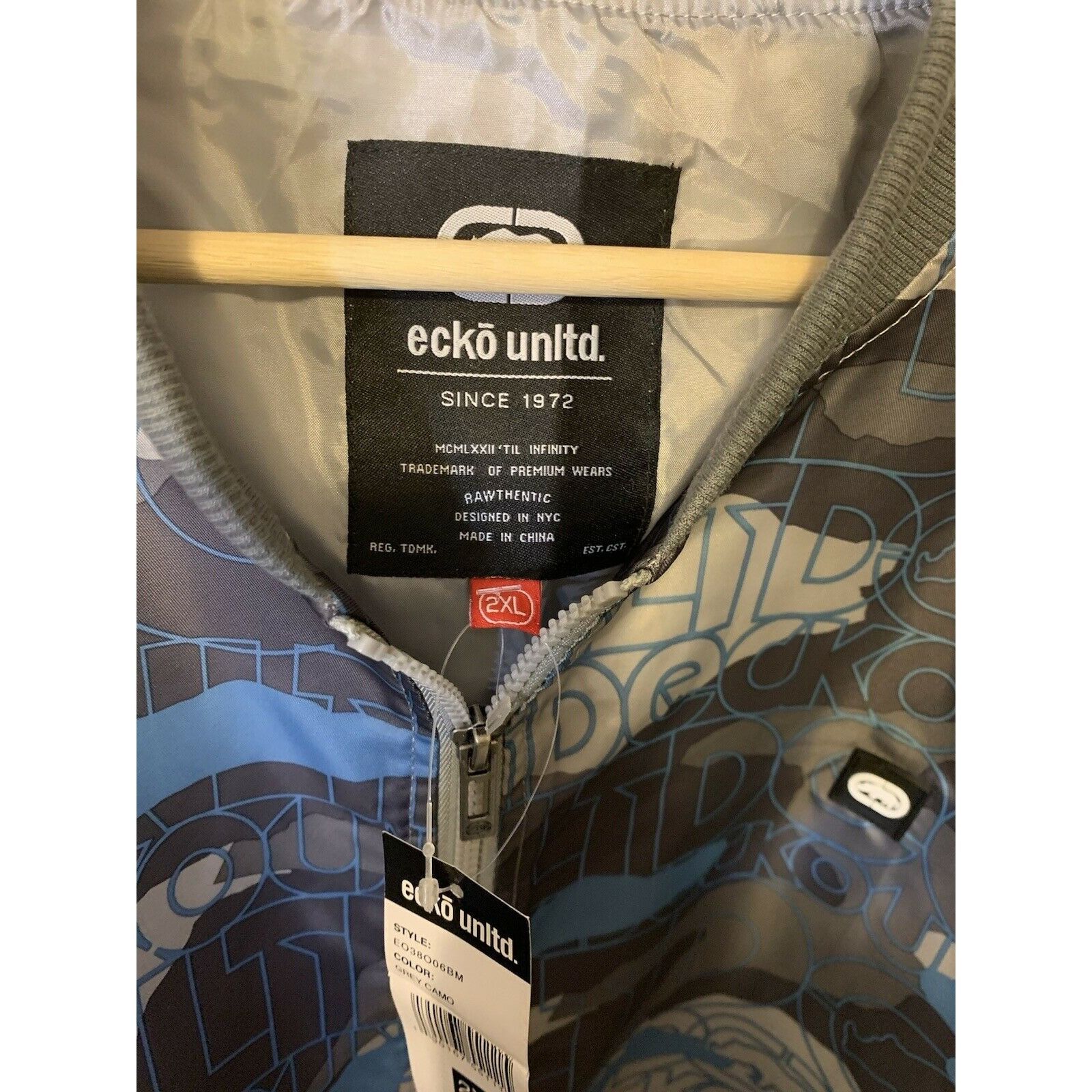 Ecko Unltd. New Ecko Unltd Jacket Camo Men’s Sz 2XL BLUE GRAY Size US XXL / EU 58 / 5 - 2 Thumbnail