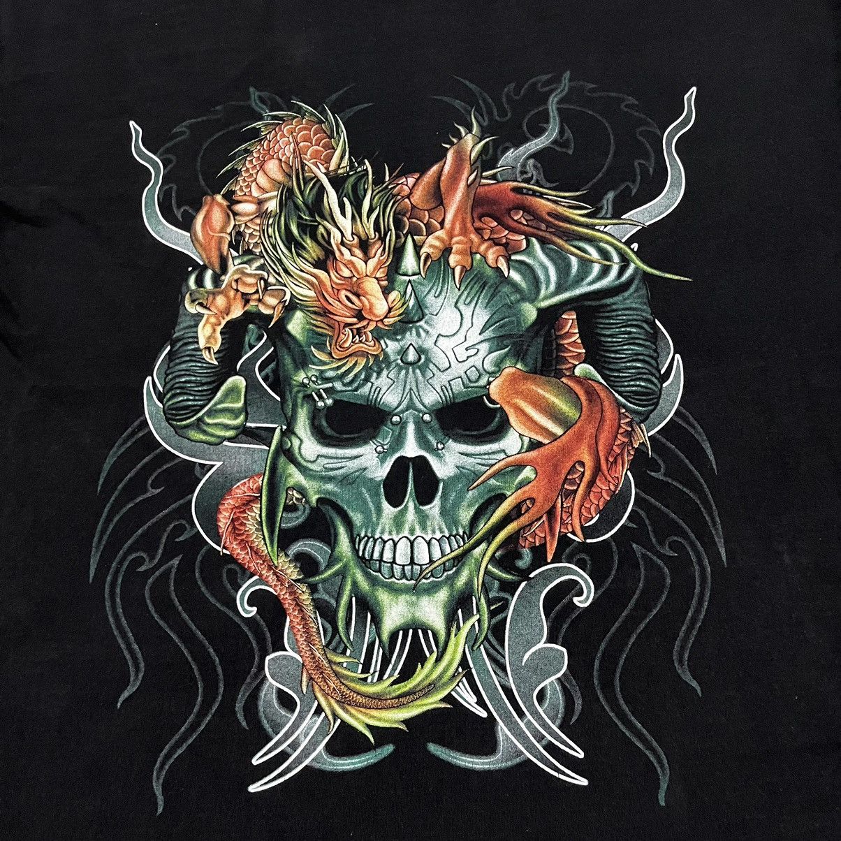 Vintage Rare The fire of the sages Nice Design Dragon skull motive Size US XL / EU 56 / 4 - 5 Thumbnail