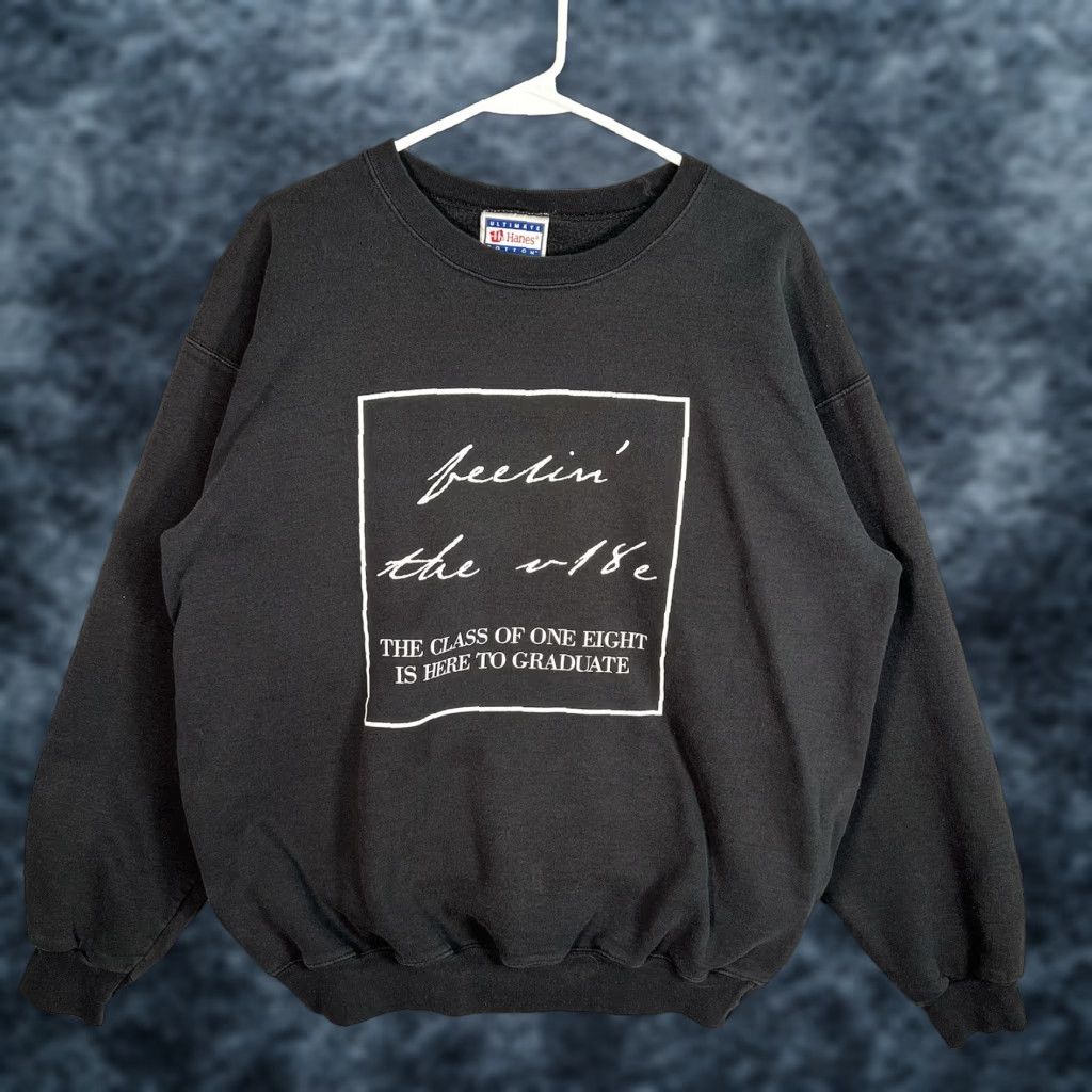 Hanes Hanes Feeling The Vibe Crewneck Sweatshirt Adult Medium Black Long Sleeve Mens Size US M / EU 48-50 / 2 - 1 Thumbnail