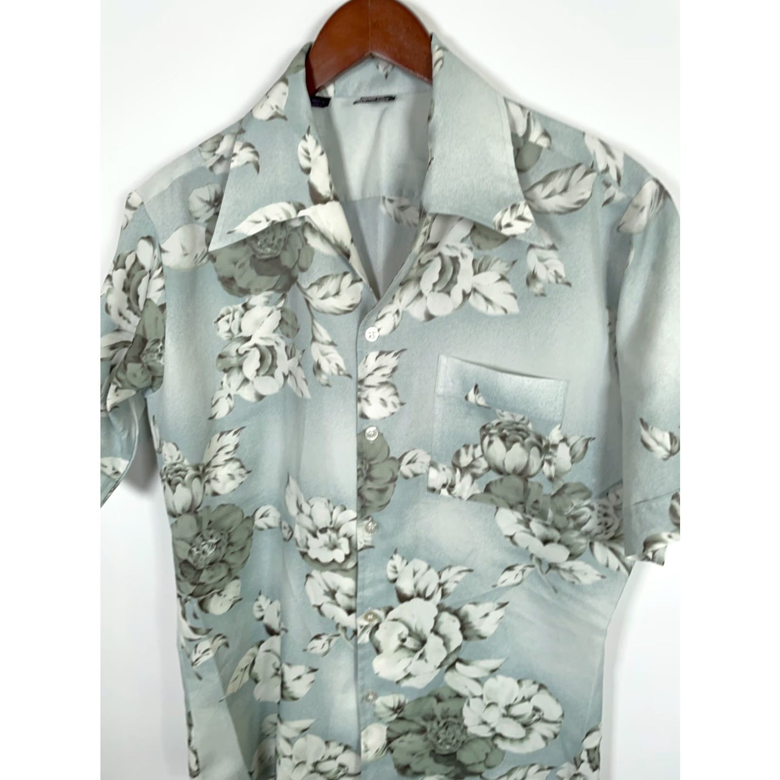 Vintage VINTAGE Joel of California Shirt Adult Large Green Floral Aloha Hawaiian Camp Collar Geometric 70s 80s Retro Men Size US L / EU 52-54 / 3 - 7 Thumbnail