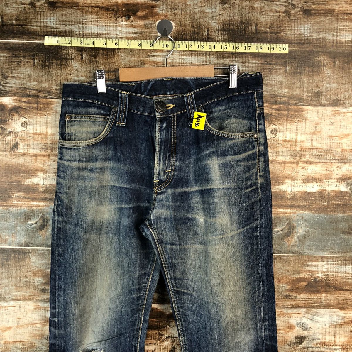 Lee Lee Black Distressed Denim Pants #A2136 Size US 32 / EU 48 - 4 Thumbnail