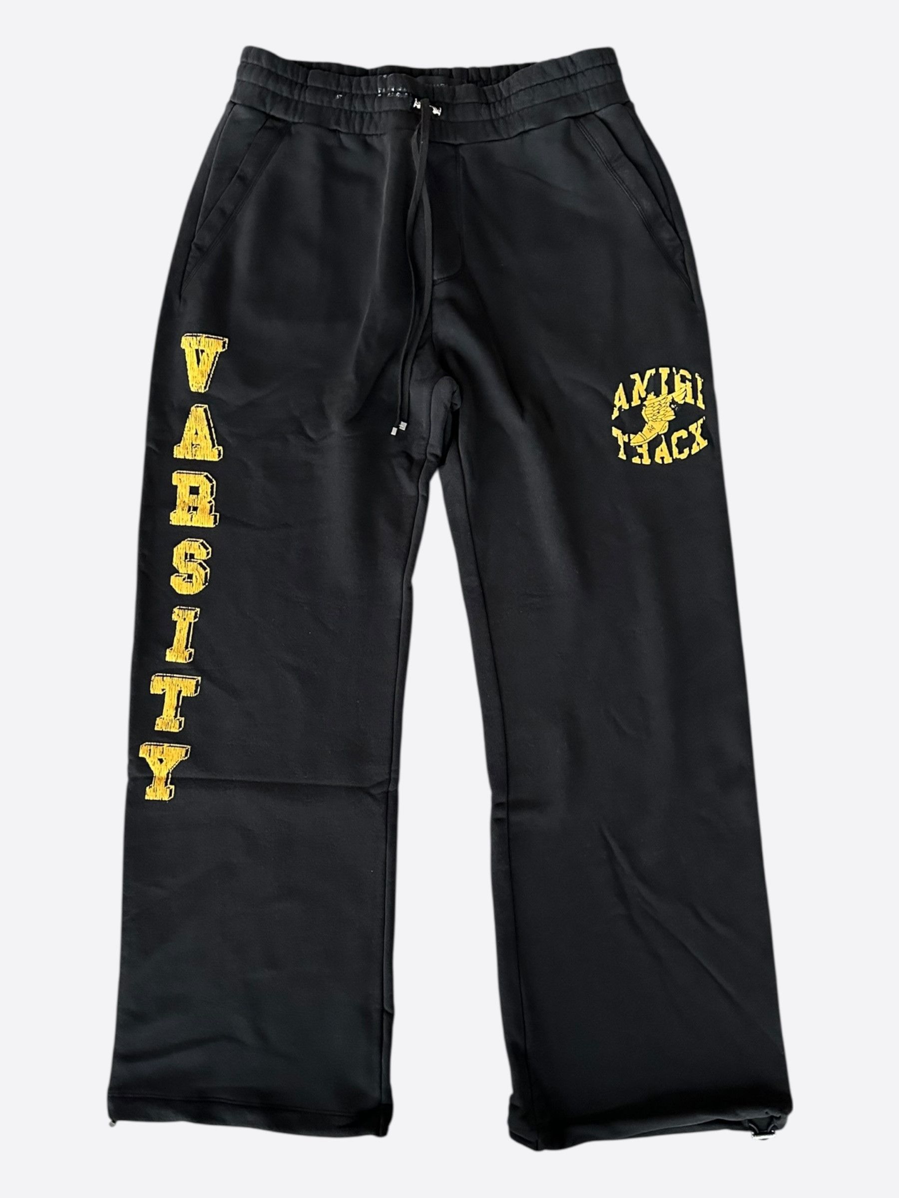 Amiri Amiri Black & Yellow Track Logo Sweatpants Size US 34 / EU 50 - 1 Thumbnail