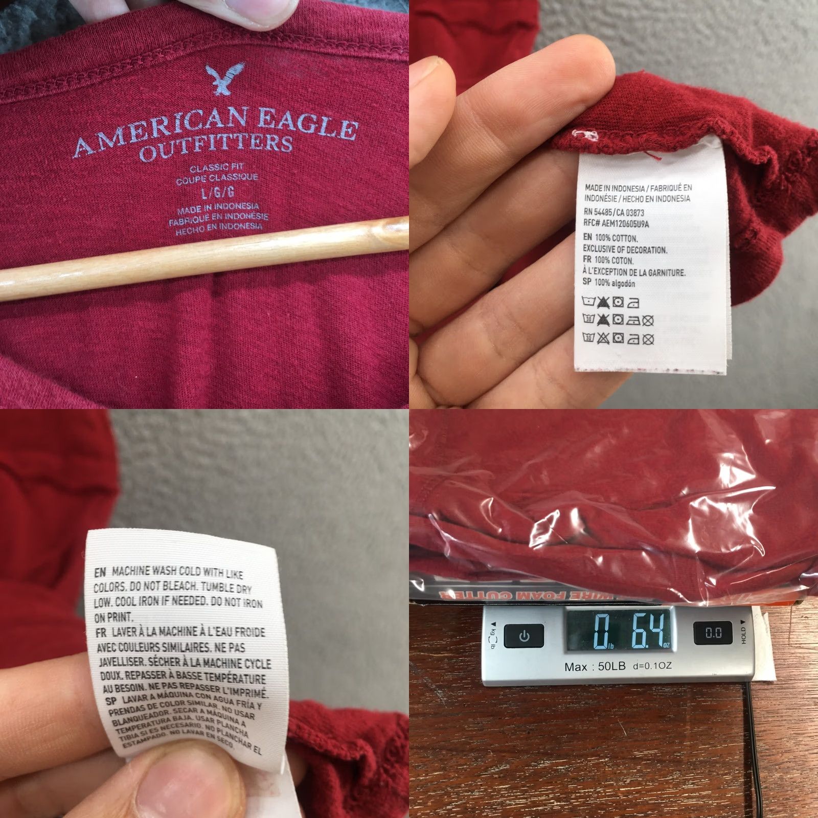 American Eagle Outfitters American Eagle Outfitters T-Shirt Mens Large Classic Fit Short Sleeve Red Cotton Size US L / EU 52-54 / 3 - 9 Thumbnail