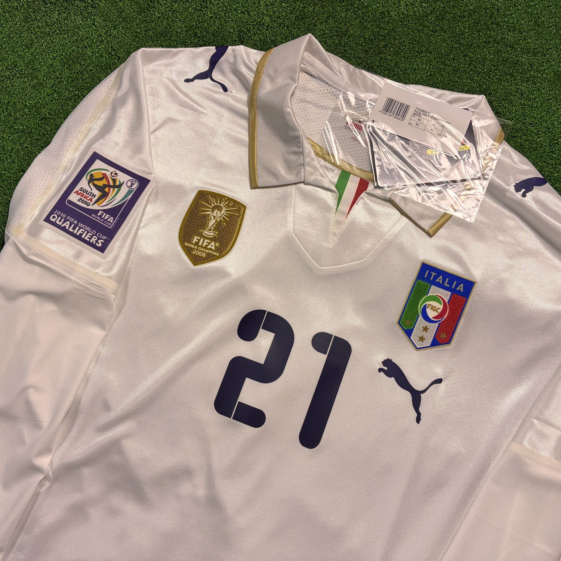 Puma Italy 2008 Away Player Issue Long Sleeve Jersey Pirlo #21 Size US XL / EU 56 / 4 - 4 Thumbnail