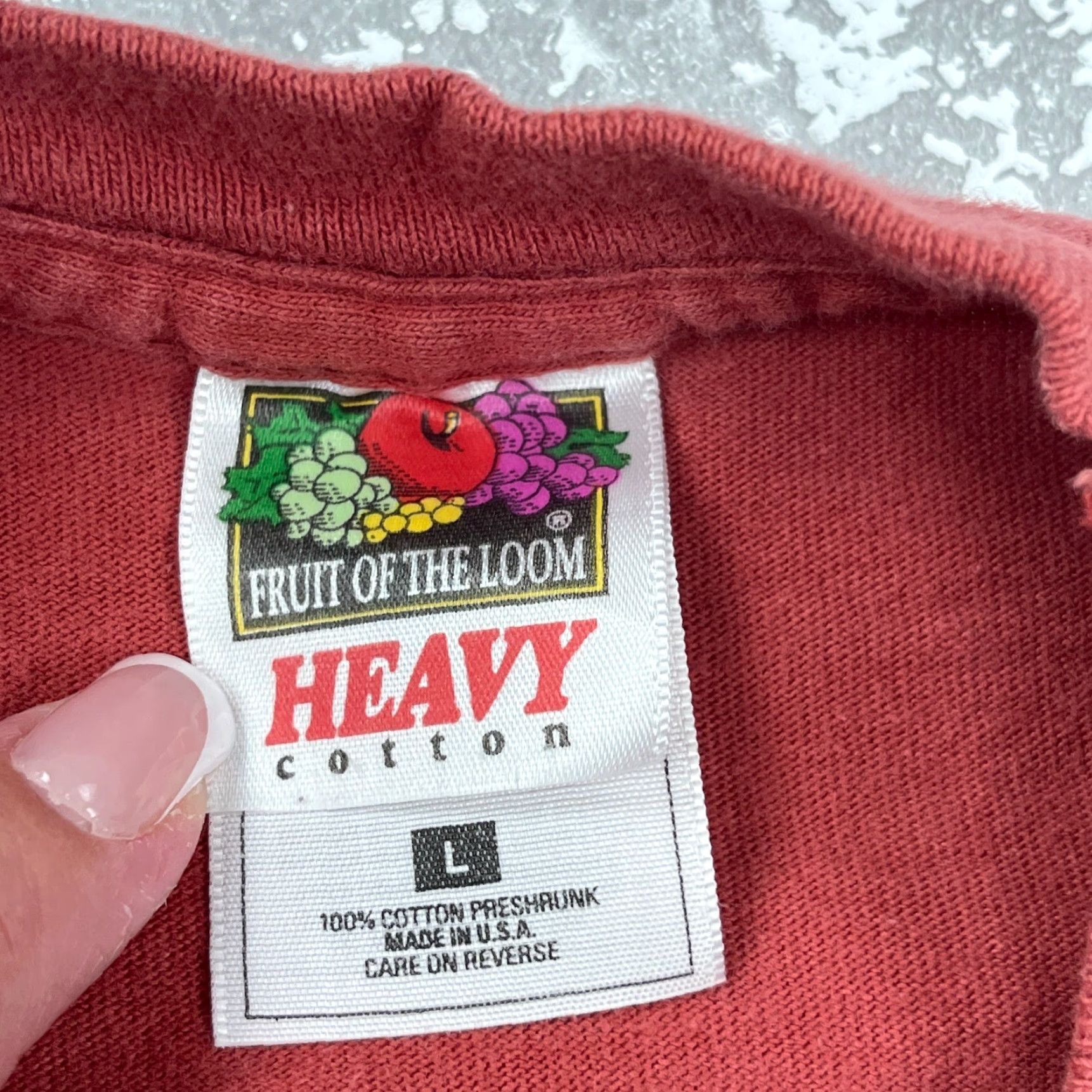 Fruit Of The Loom VINTAGE Fruit of the Loom Men’s Large Red Graphic Print T-Shirt 90s Surf Wave Retro Rock Size US L / EU 52-54 / 3 - 6 Thumbnail