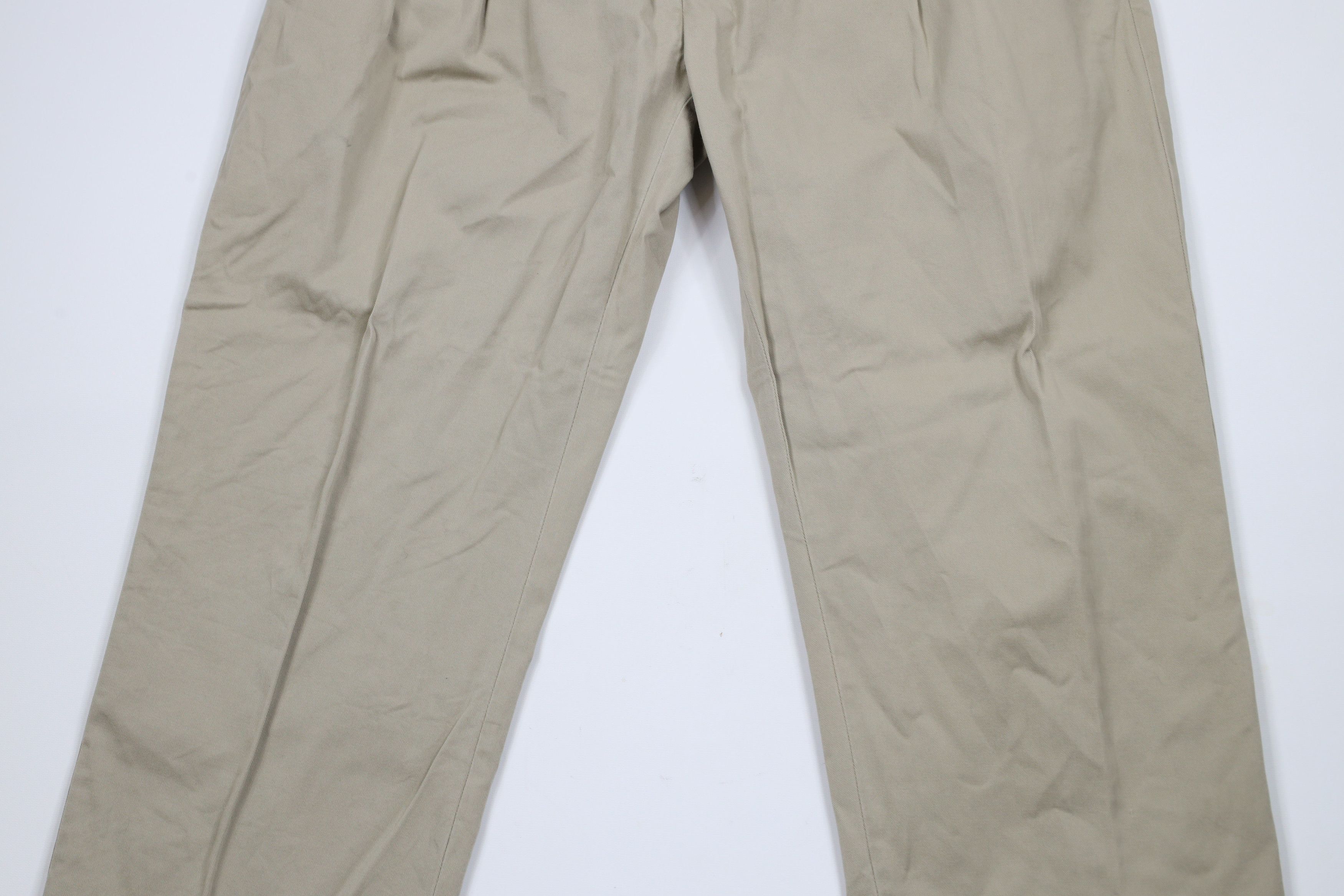 Ralph Lauren × Vintage Vintage 90s Ralph Lauren Pleated Wide Leg Chino Pants Beige Size US 38 / EU 54 - 3 Thumbnail