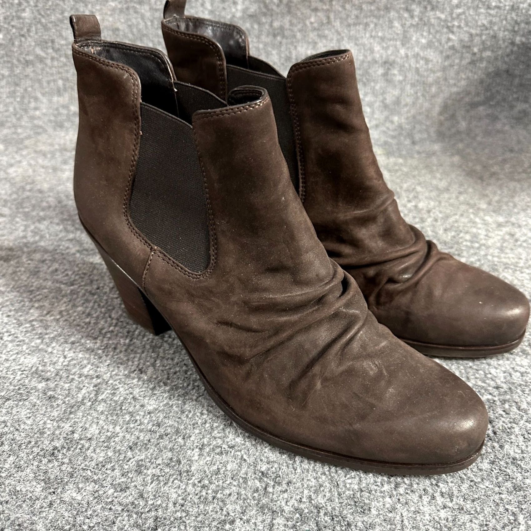 Vintage Paul Green Women's Chelsea Boots 8.5 Brown Leather Suede Slouchy Chelsea Mid Heel Boots Womens Pant? Size US 9 / IT 39 - 3 Thumbnail