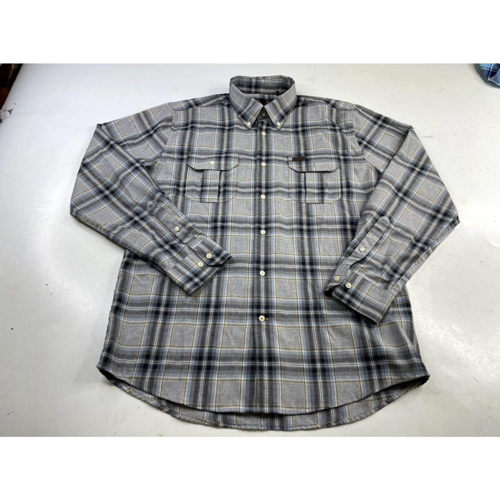 Barbour VINTAGE Barbour Shirt Mens M Blue Gray Check Regular Button-Up Size US M / EU 48-50 / 2 - 2 Thumbnail