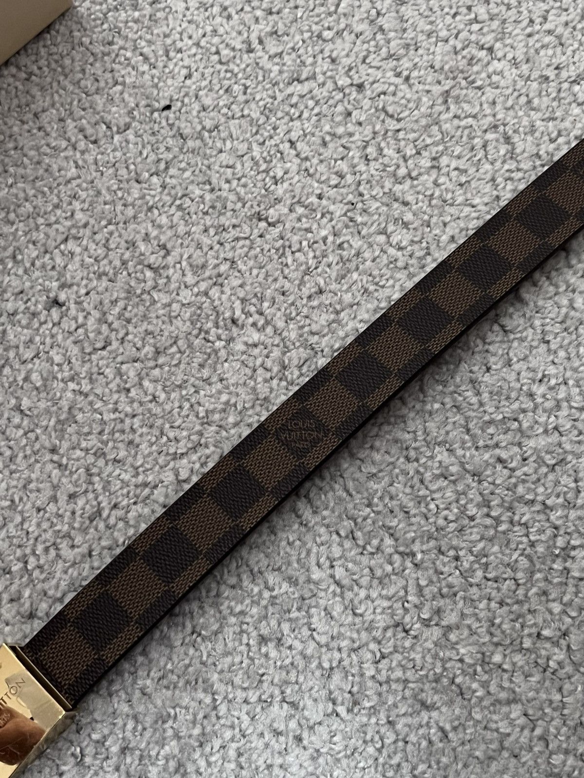 Louis Vuitton Louis Vuitton Damier Santur Carre Belt Brown Golden Size ONE SIZE - 6 Thumbnail