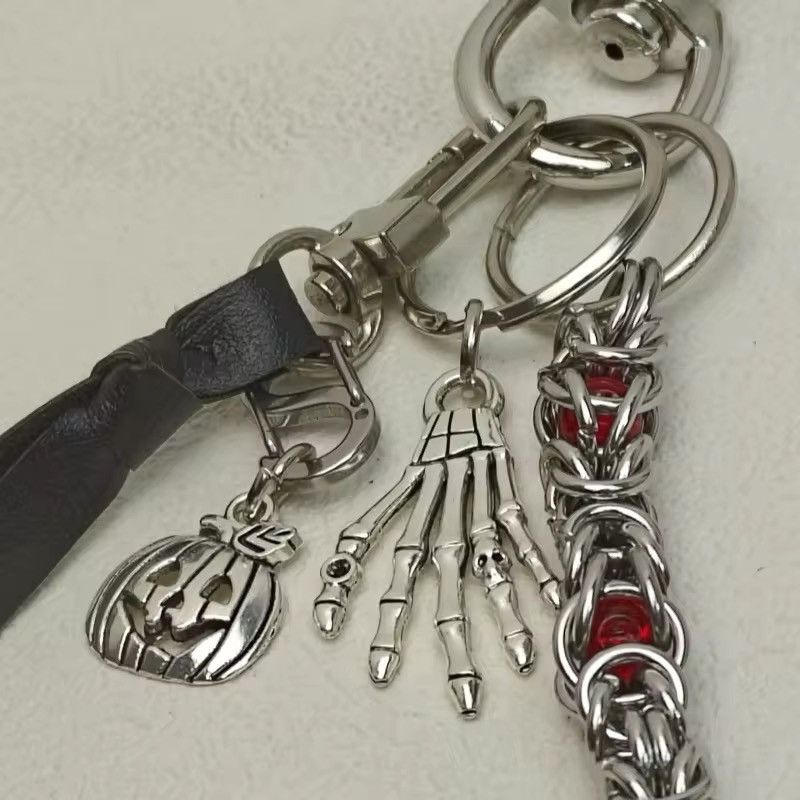 Jewelry Stainless Steel Keel Clamp Beads Waist Pants Keychain Size ONE SIZE - 6 Thumbnail