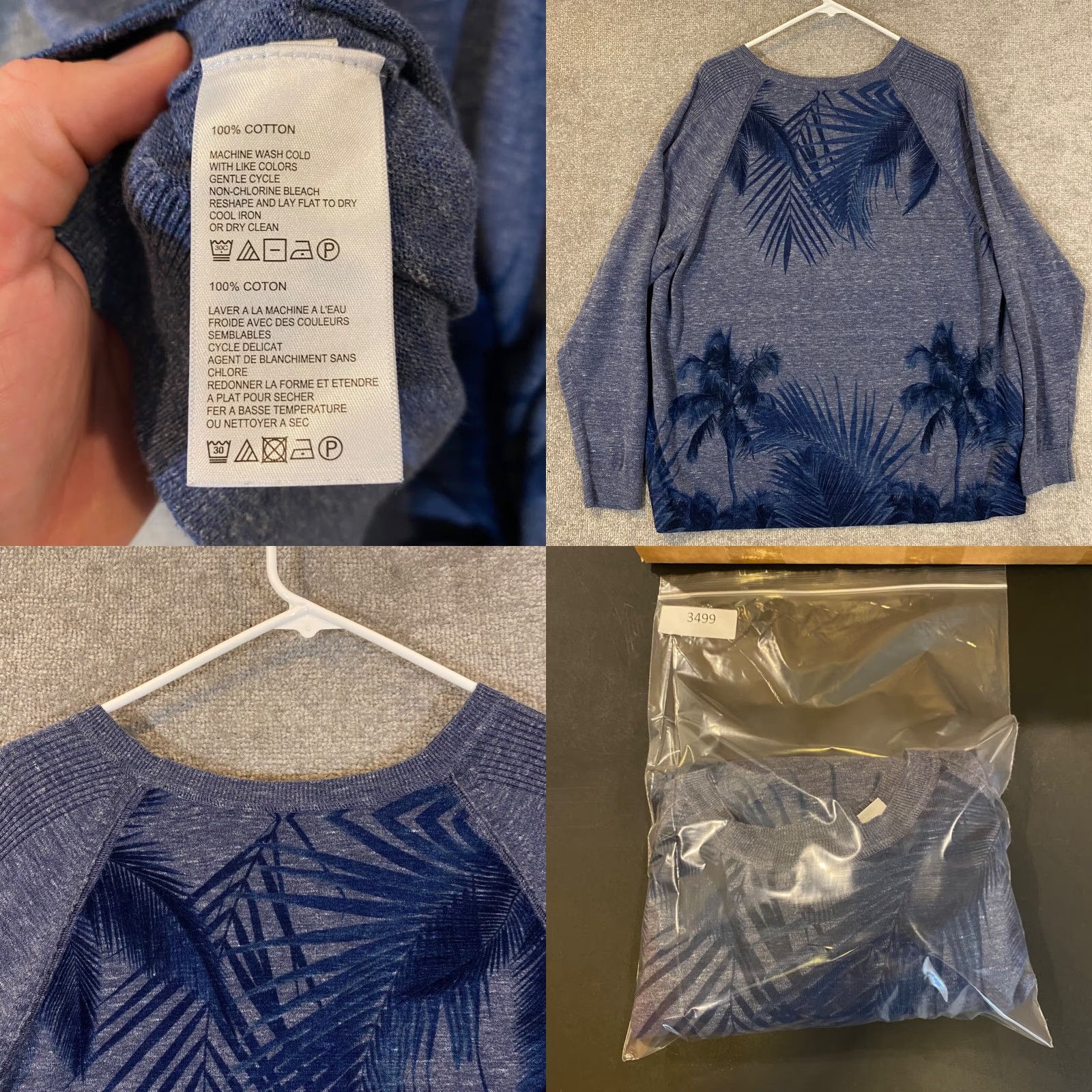 Tommy Bahama Tommy Bahama Sweater Mens XL Blue Floral Pullover Crewneck Knit Long Sleeve Classic Outdoor Mens Size US XL / EU 56 / 4 - 8 Thumbnail