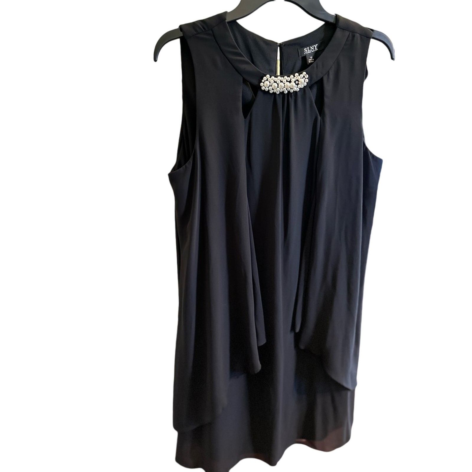 Other SLNY Black Sleeveless Embellished Dress with Pearls Size XL / US 12-14 / IT 48-50 - 1 Thumbnail