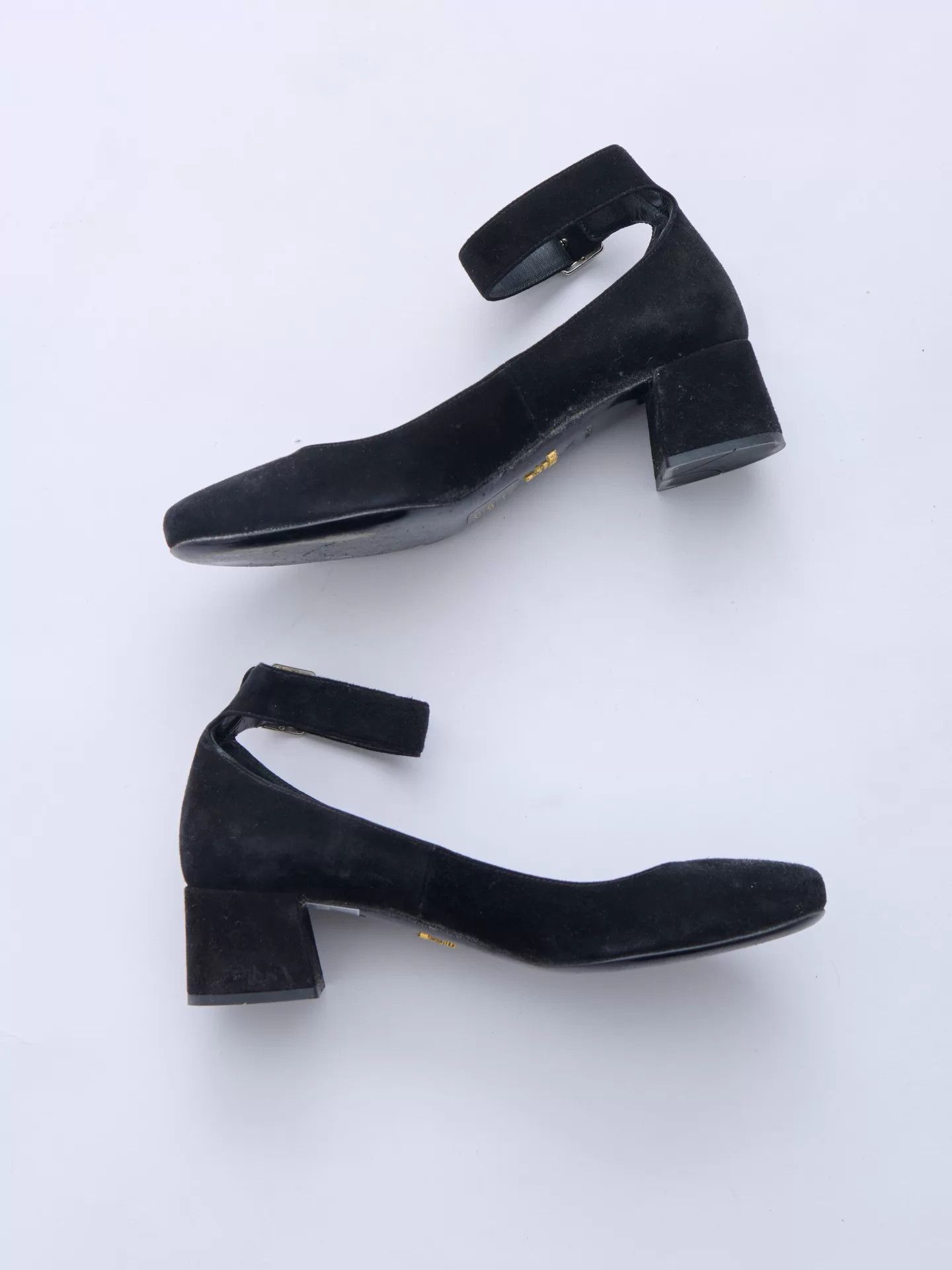 Prada PRADA 90s Archive Black Suede Ankle Strap 5cm Heel 36.5 Size US 6 / IT 36 - 5 Thumbnail
