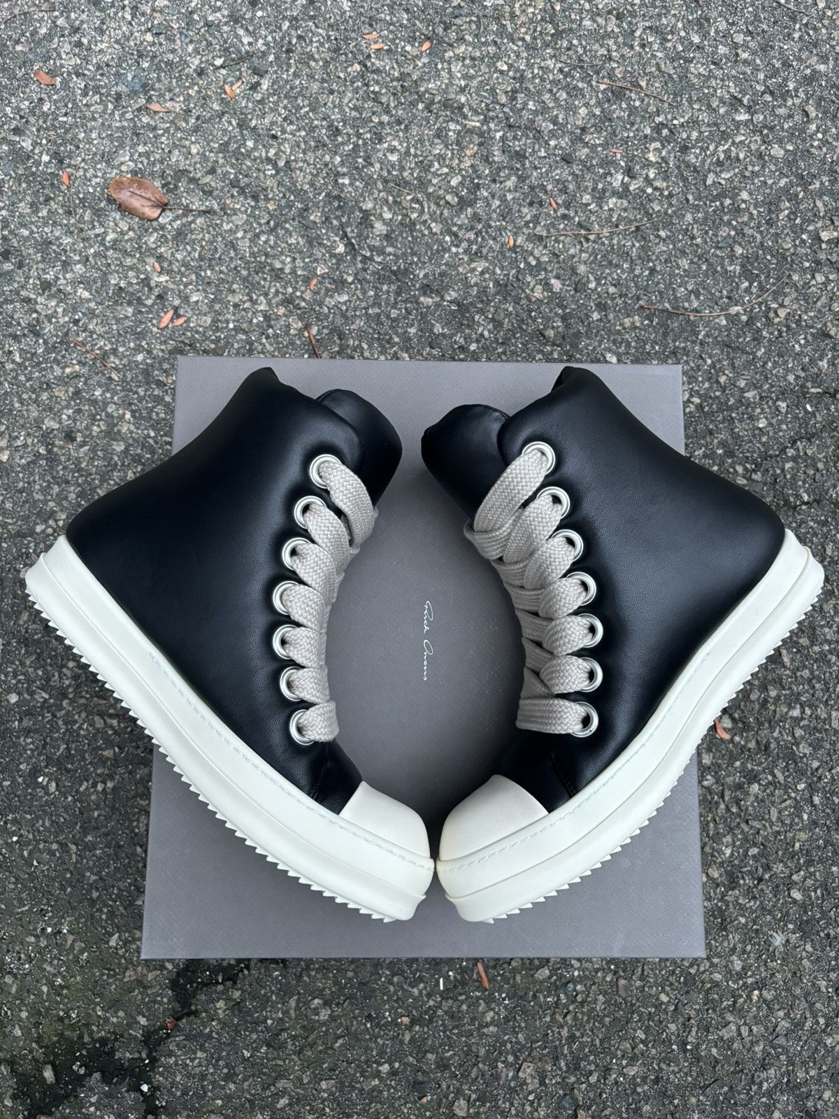 Rick Owens Black Padded Big Lace Leather Ramones Size US 9 / EU 42 - 3 Thumbnail