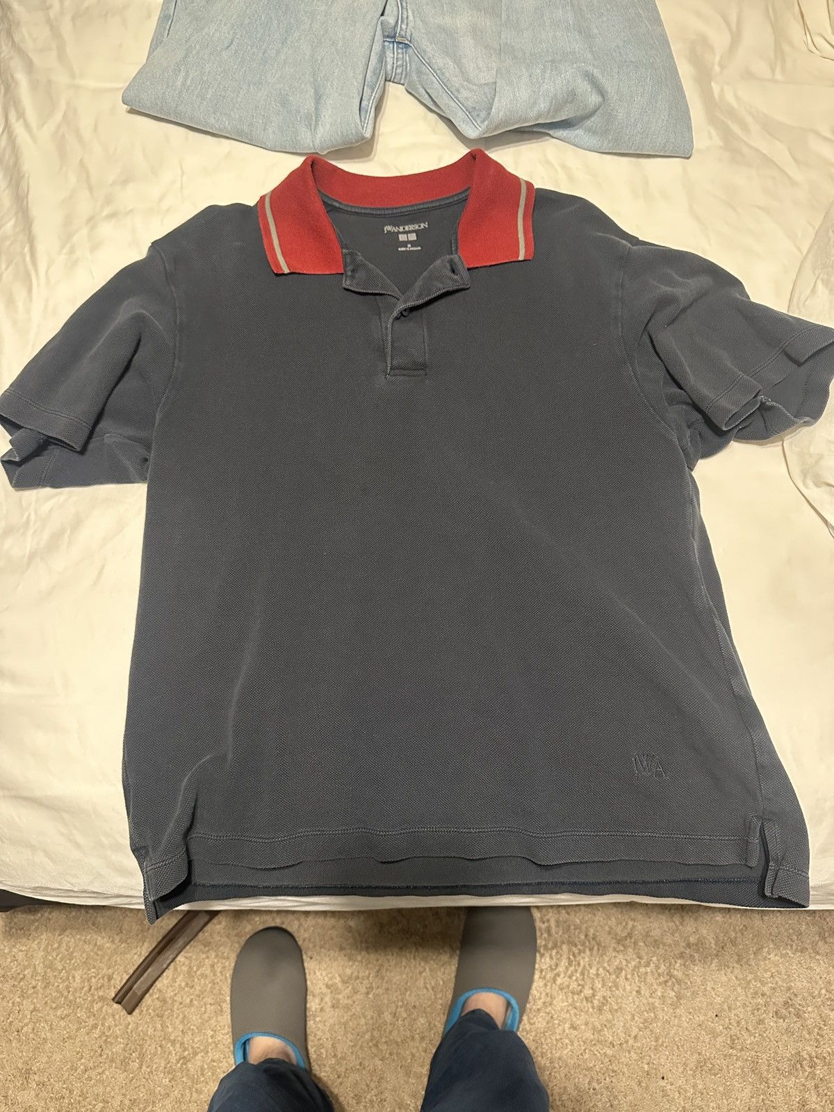 JW Anderson × Uniqlo Uniqlo x JWA navy polo red collar med Size US M / EU 48-50 / 2 - 1 Thumbnail