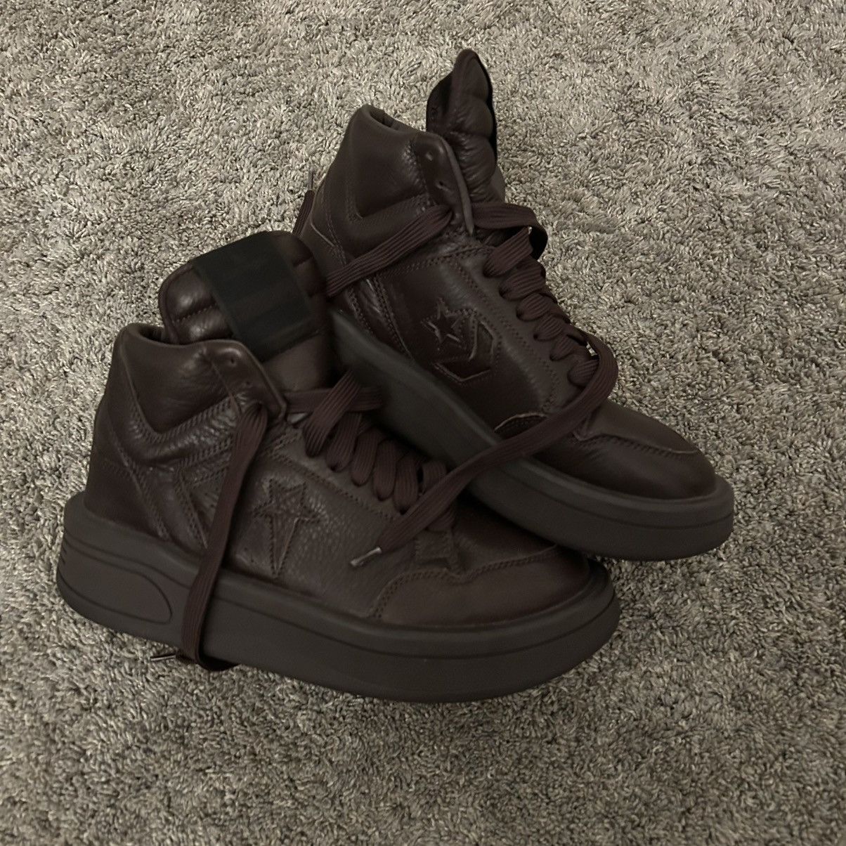 Converse × Rick Owens × Rick Owens Drkshdw Rick owens drkshdw turbowpn converse brown leather sneakers Size US 7.5 / EU 40-41 - 1 Thumbnail