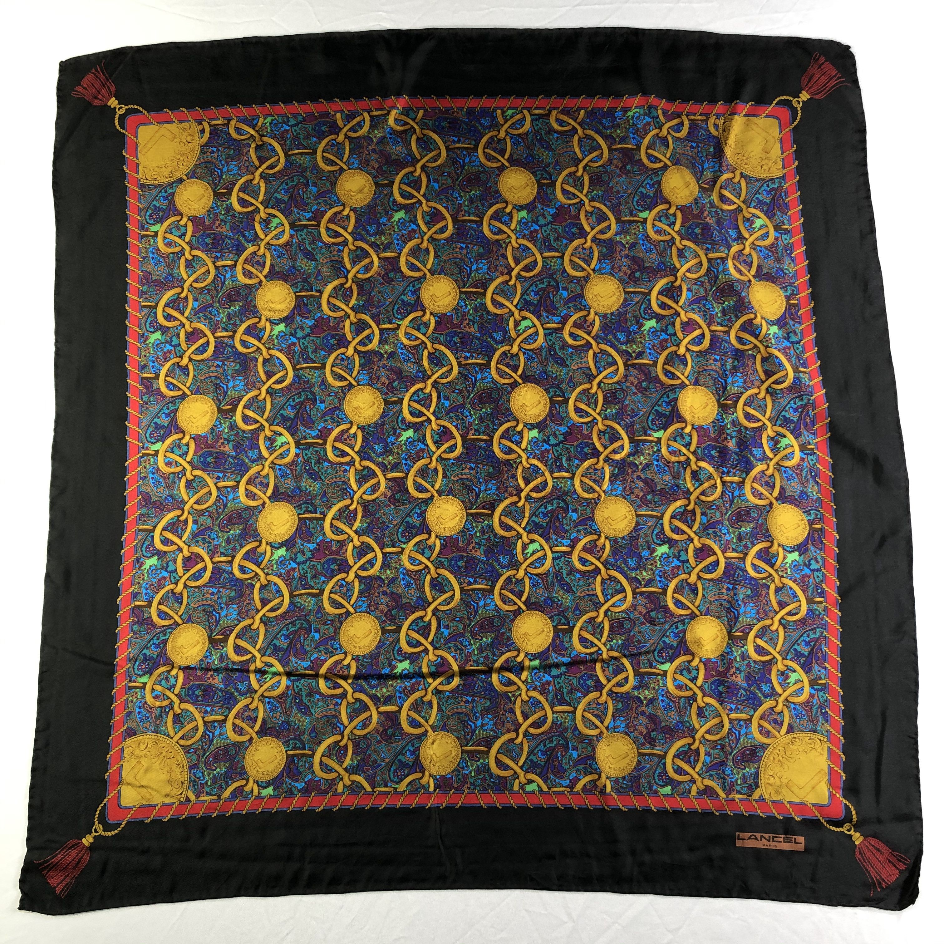 Lancel × Vintage Vintage Lancel Silk Scarf Size ONE SIZE - 2 Thumbnail