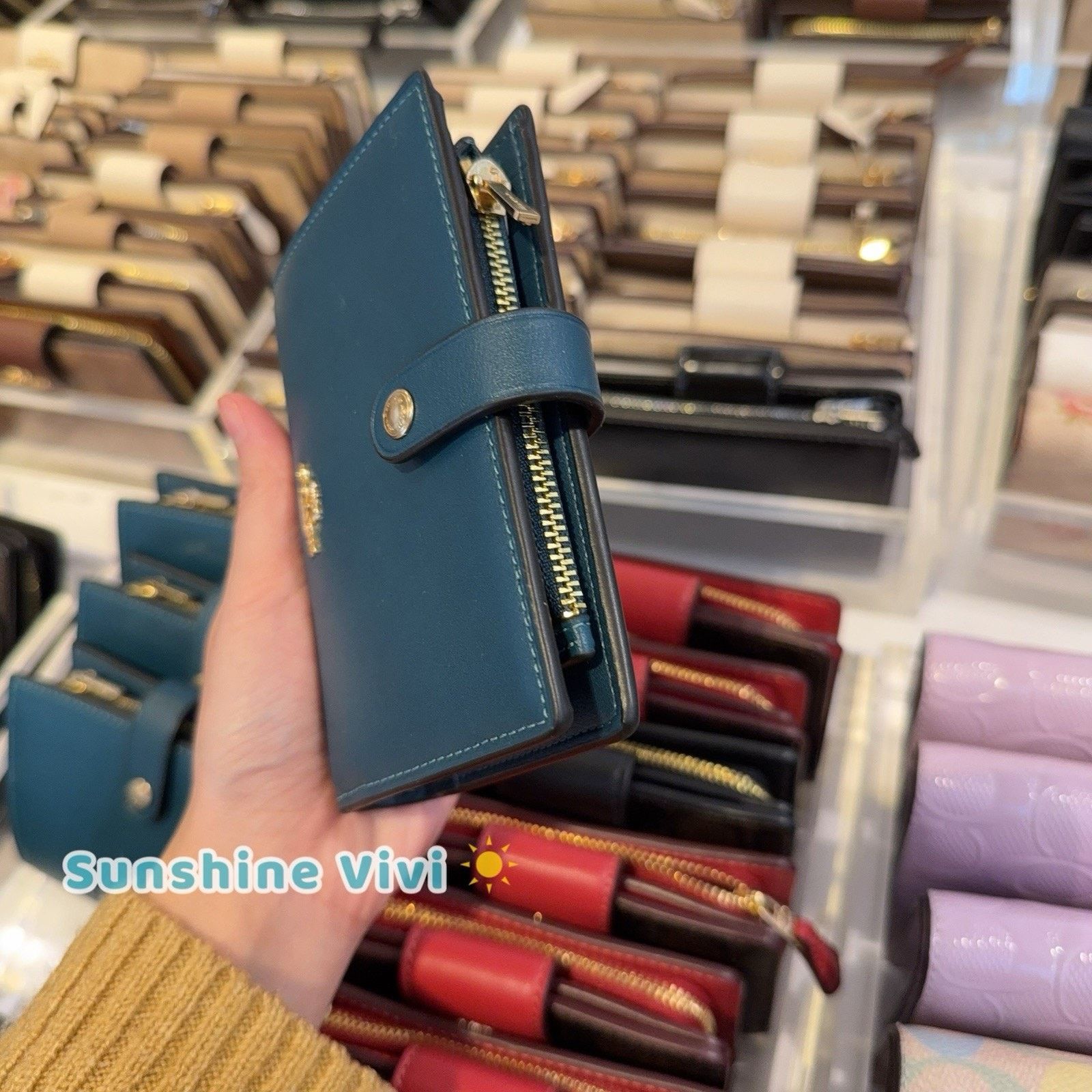 Coach NWT Coach 2-in-1 Wallet Smooth Leather CCL71 Teal Ink Size ONE SIZE - 3 Thumbnail