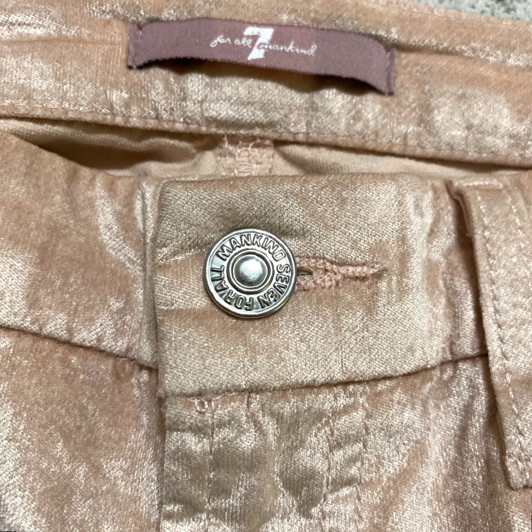7 For All Mankind 7 For All Mankind Jeans Womens 29 Pink Velvet Mid Rise Skinny 28 In Inseam Size 29" - 4 Thumbnail