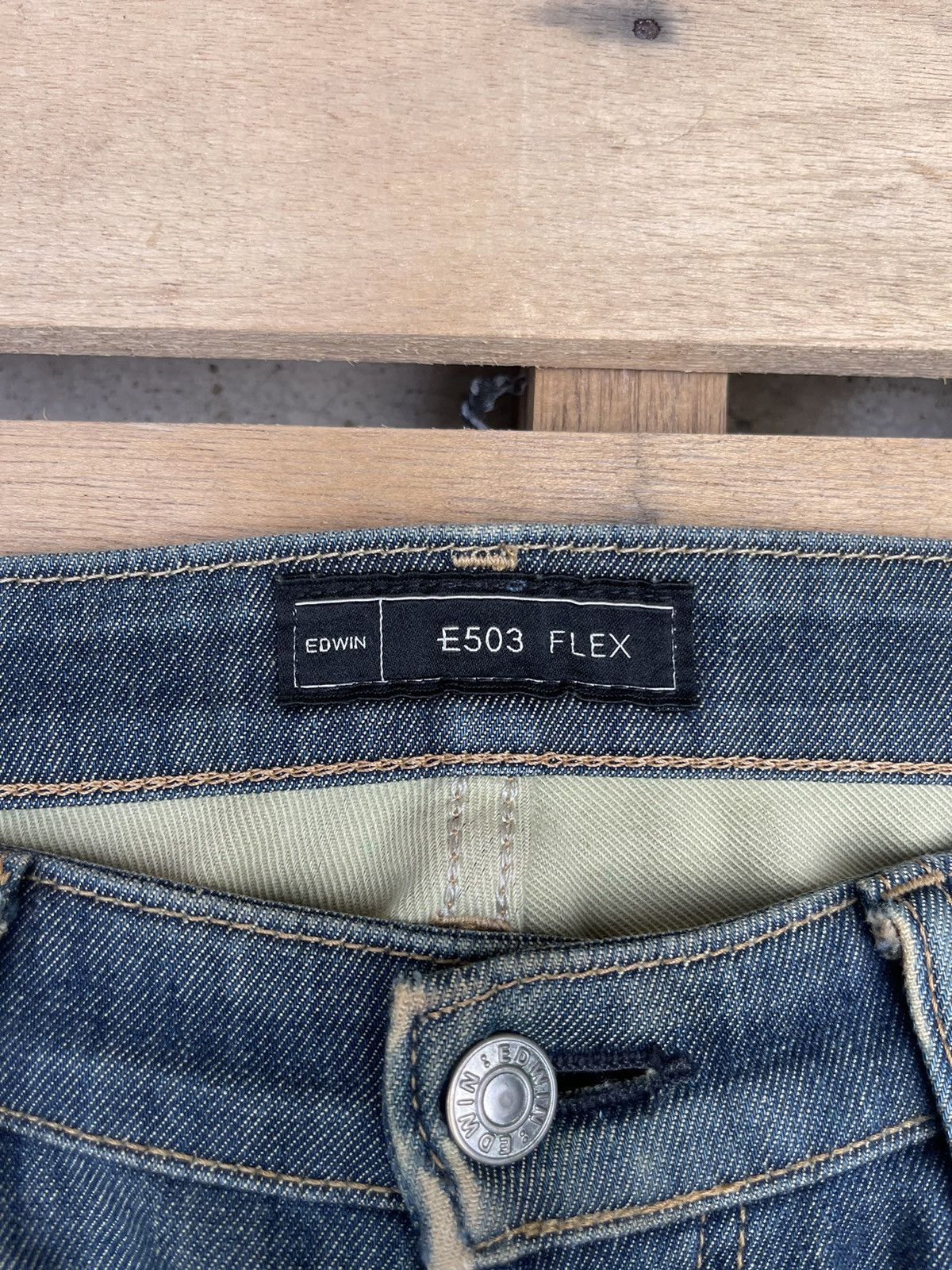Edwin × Vintage Vintage Edwin 503 Flex Straight Cut Jeans Size US 33 - 5 Thumbnail