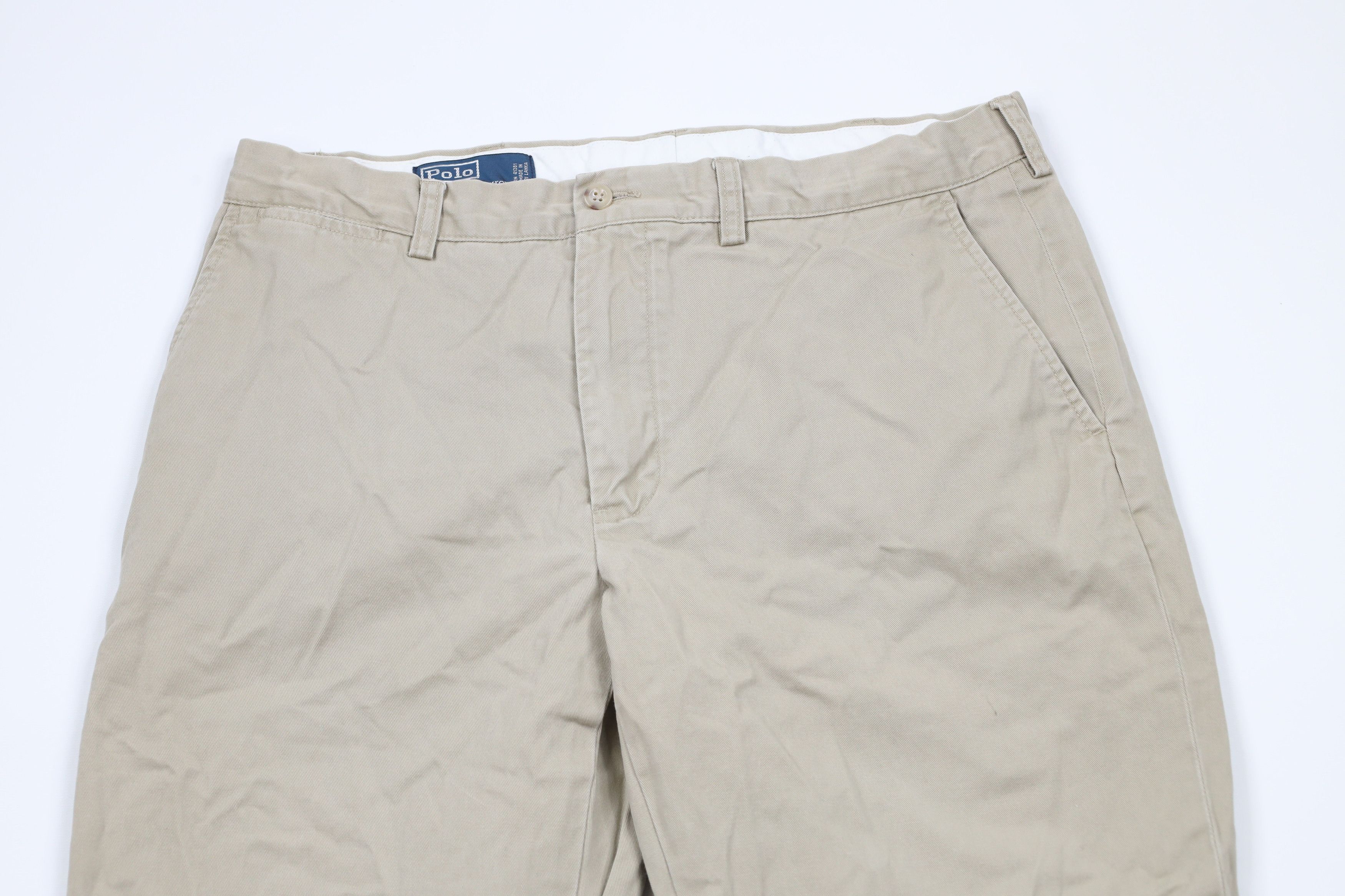 Ralph Lauren × Vintage Vintage 90s Ralph Lauren Leg Chino Pants Beige Cotton Size US 35 - 2 Thumbnail