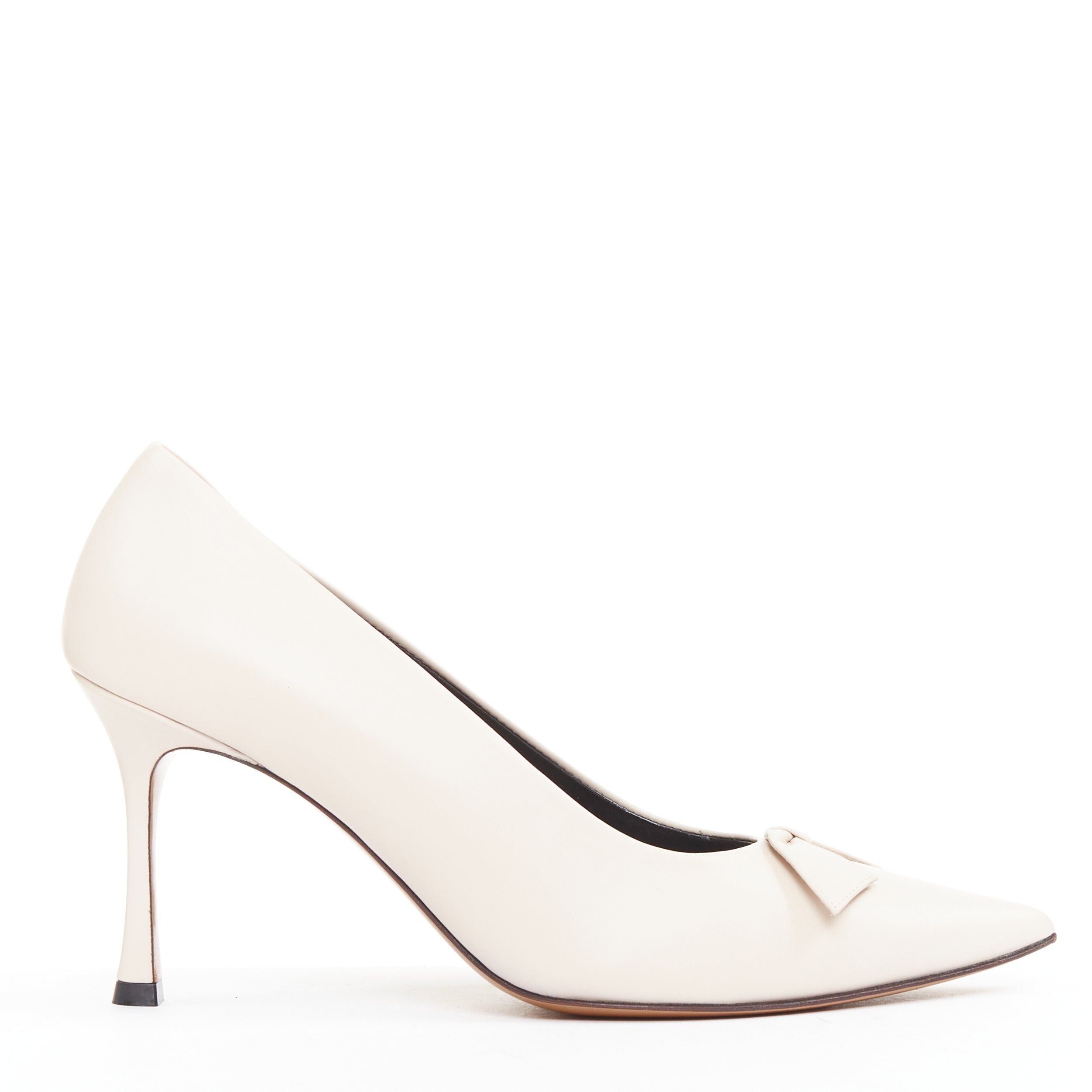 The Row THE ROW Champagne Pump Bow rose beige soft calf pointy spool heel pump EU37 Size US 7 / IT 37 - 1 Thumbnail