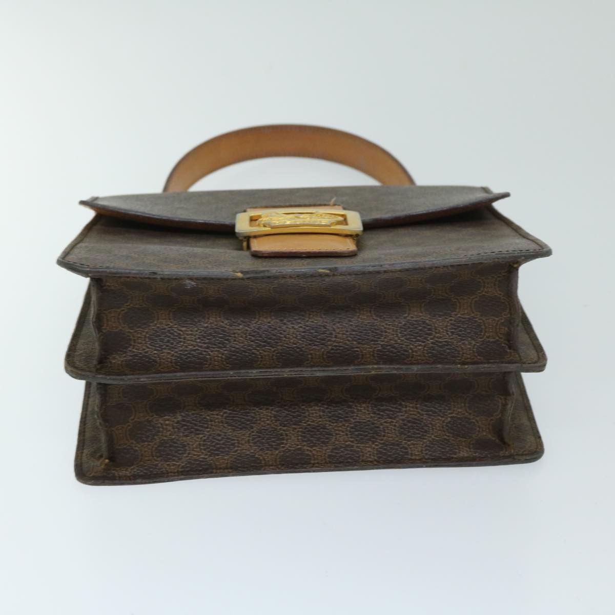 CELINE Macadam Canvas Hand Bag Pvc Brown